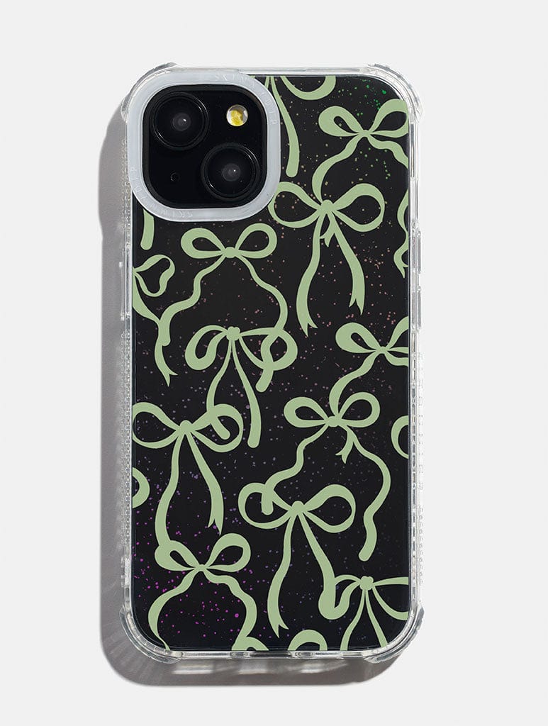 Sage Bows Glitter Shock iPhone Case