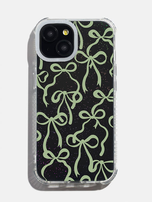 Sage Bows Glitter Shock iPhone Case