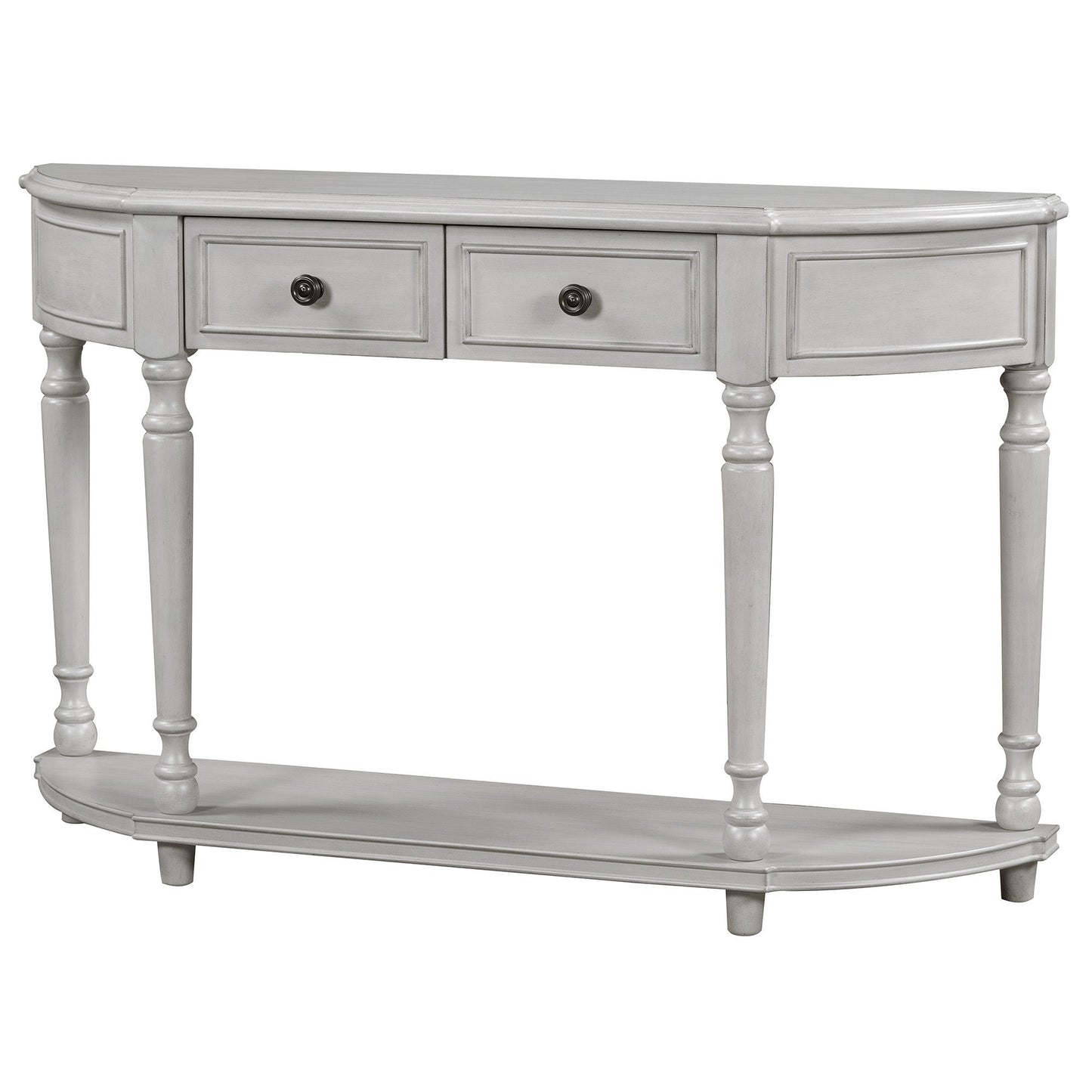 Sanctuary Console Table with Open Style Shelf, Solid Wooden Frame and 2 Top Drawers