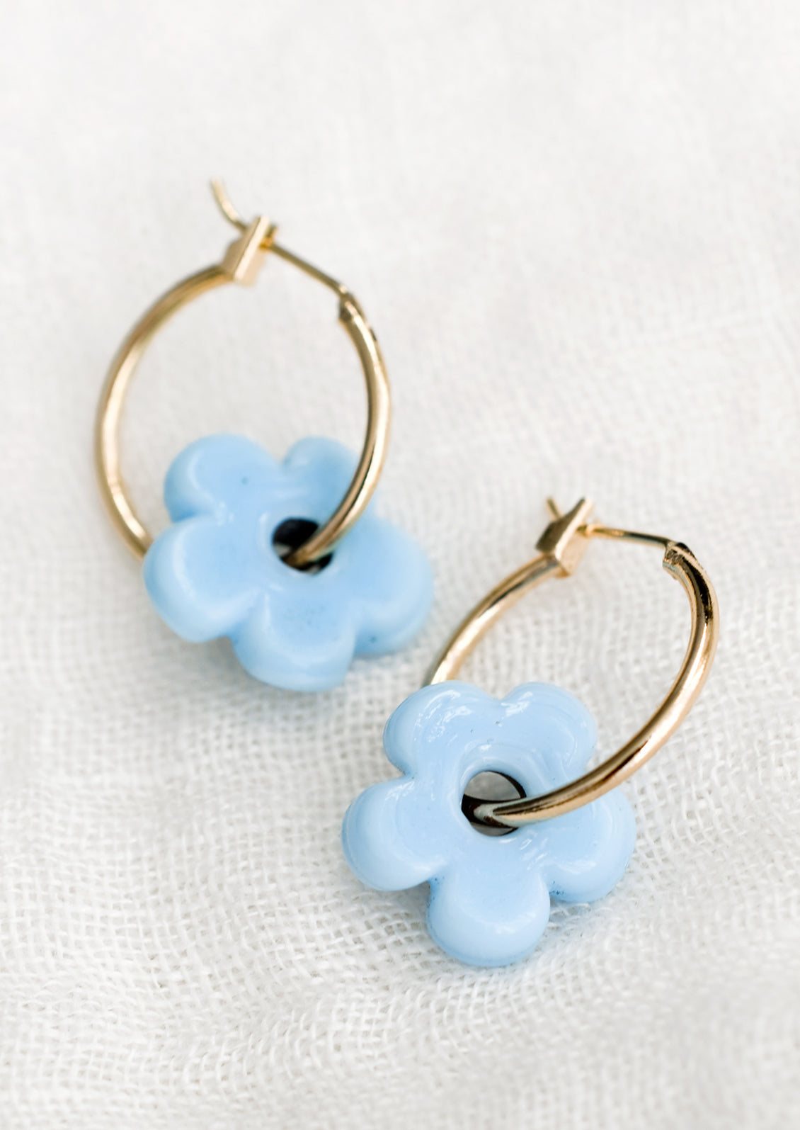Sarita Floral Hoop Earrings in Gold