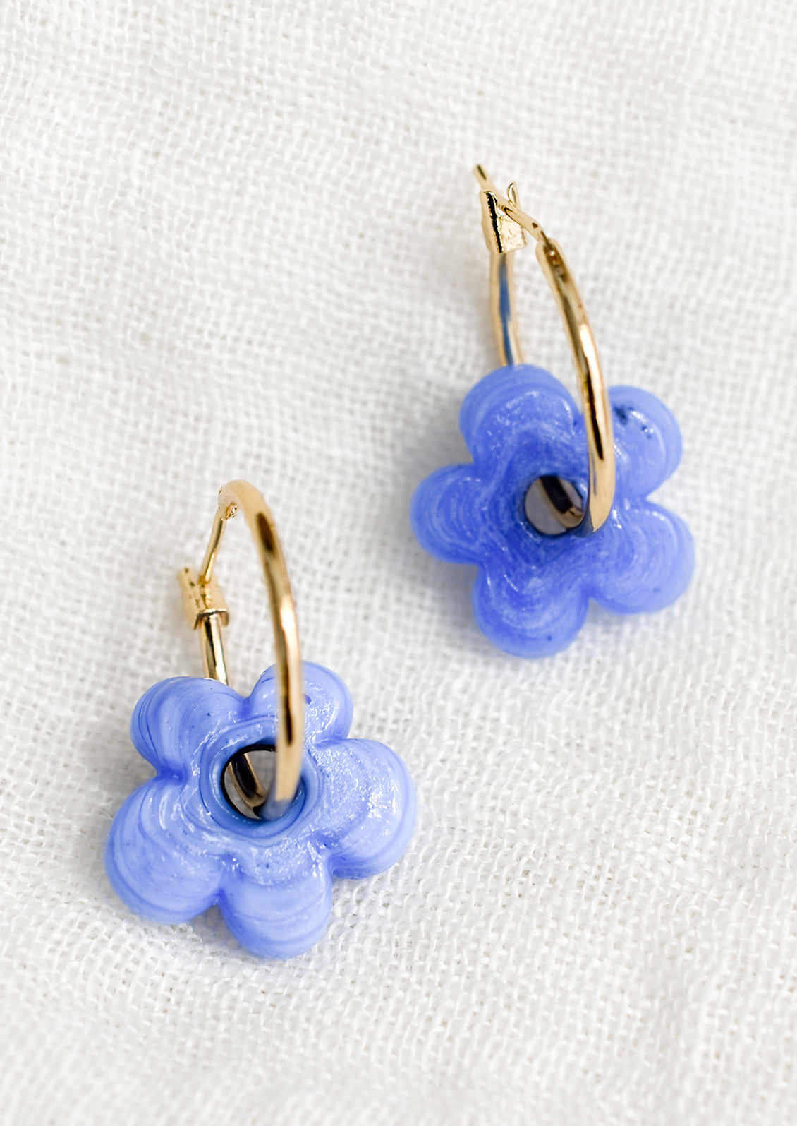 Sarita Floral Hoop Earrings in Gold