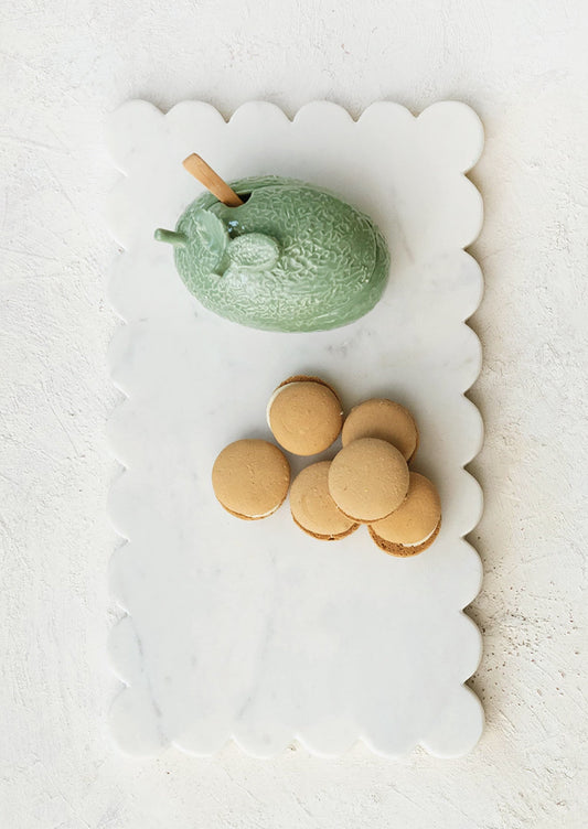 Scalloped Marble Serving Board