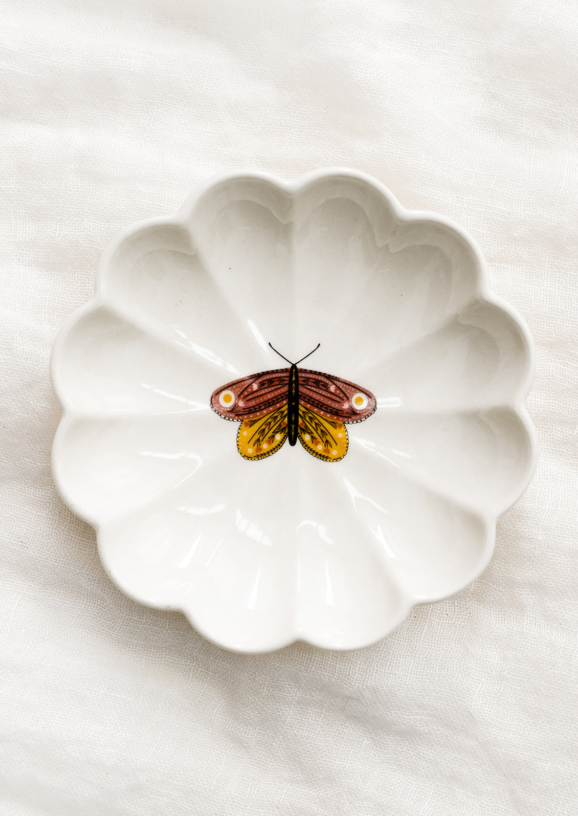 Winged Insect Scalloped Dish