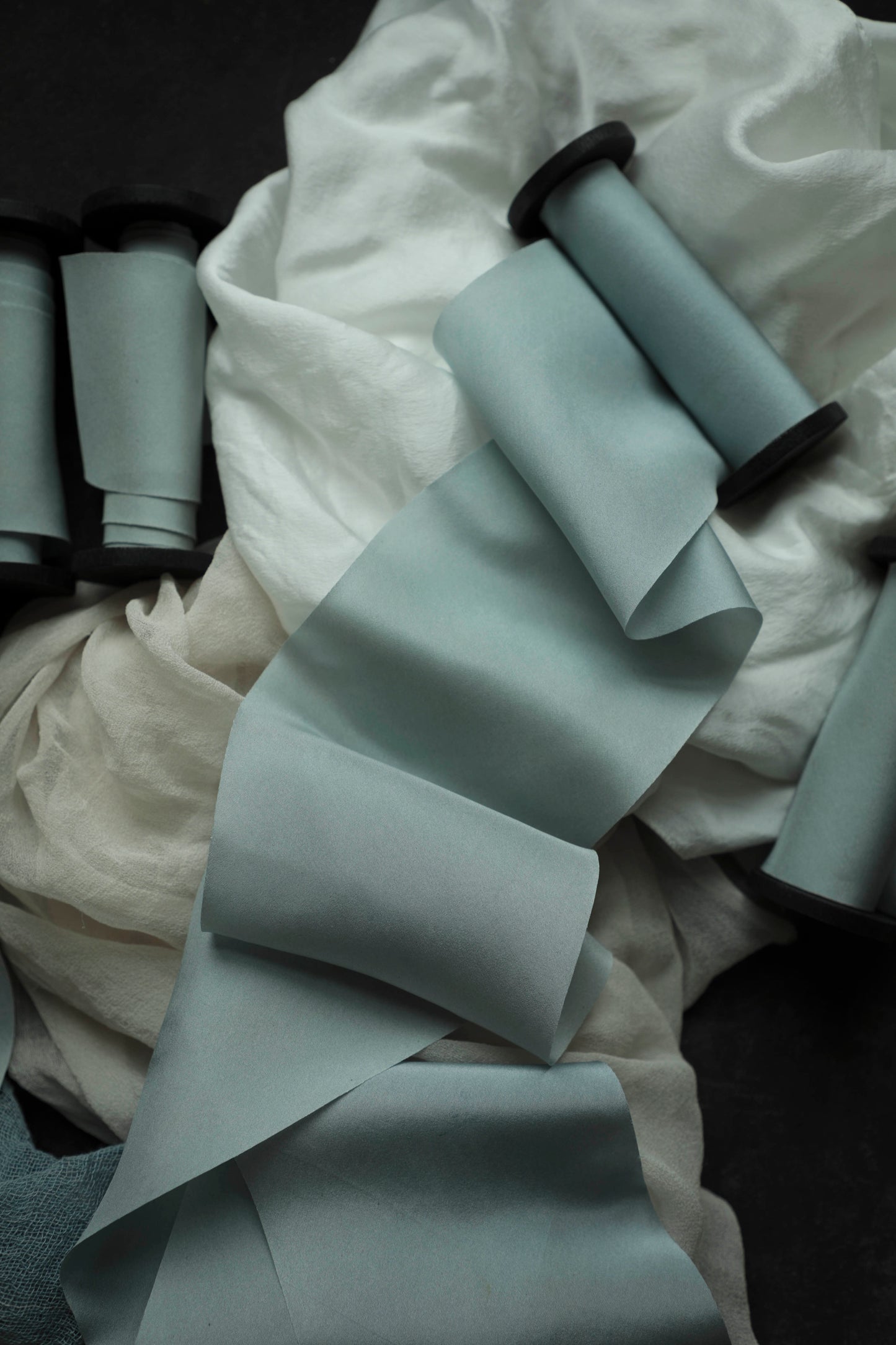 Sea Glass Blue Silk Ribbon