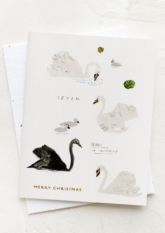 Seven Swans Christmas Card