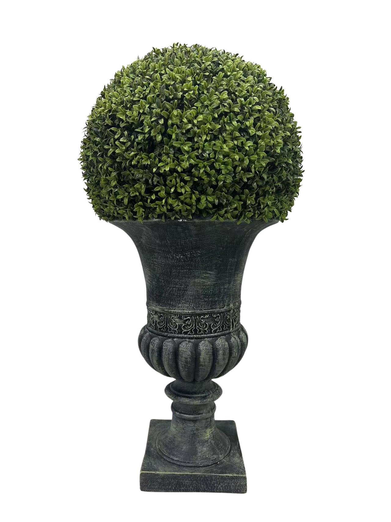 Shadow 32" Ball Topiary Faux Plant with Pedestal Pot