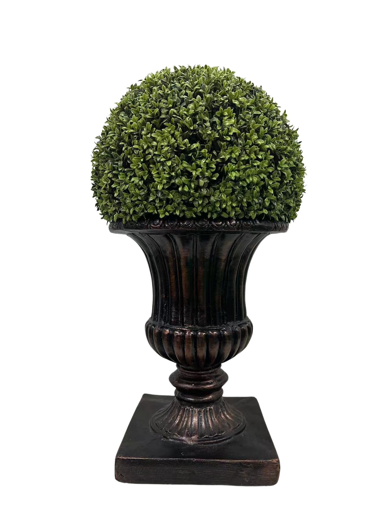 Shadow 32" Ball Topiary Faux Plant with Pedestal Pot