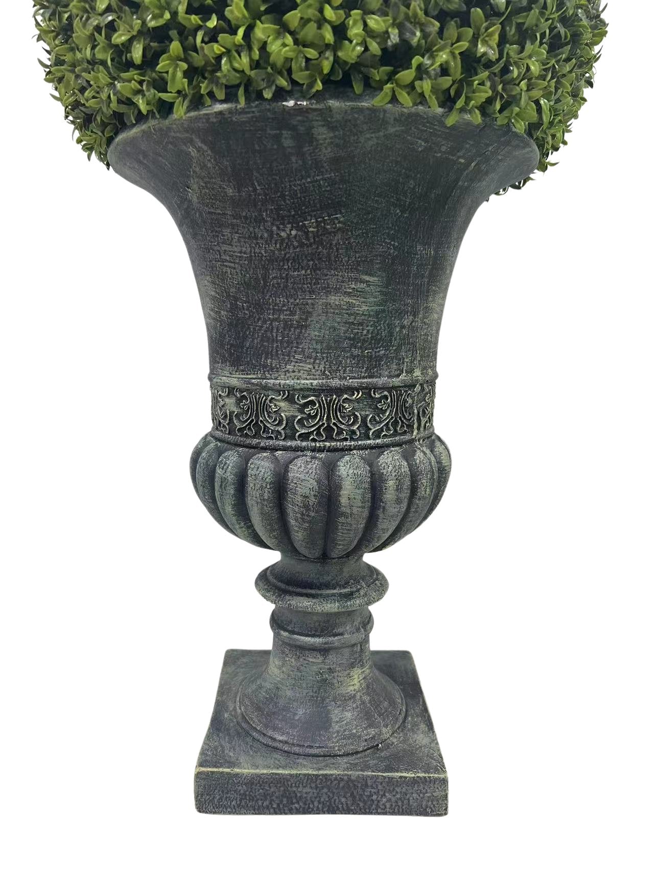 Shadow 32" Ball Topiary Faux Plant with Pedestal Pot