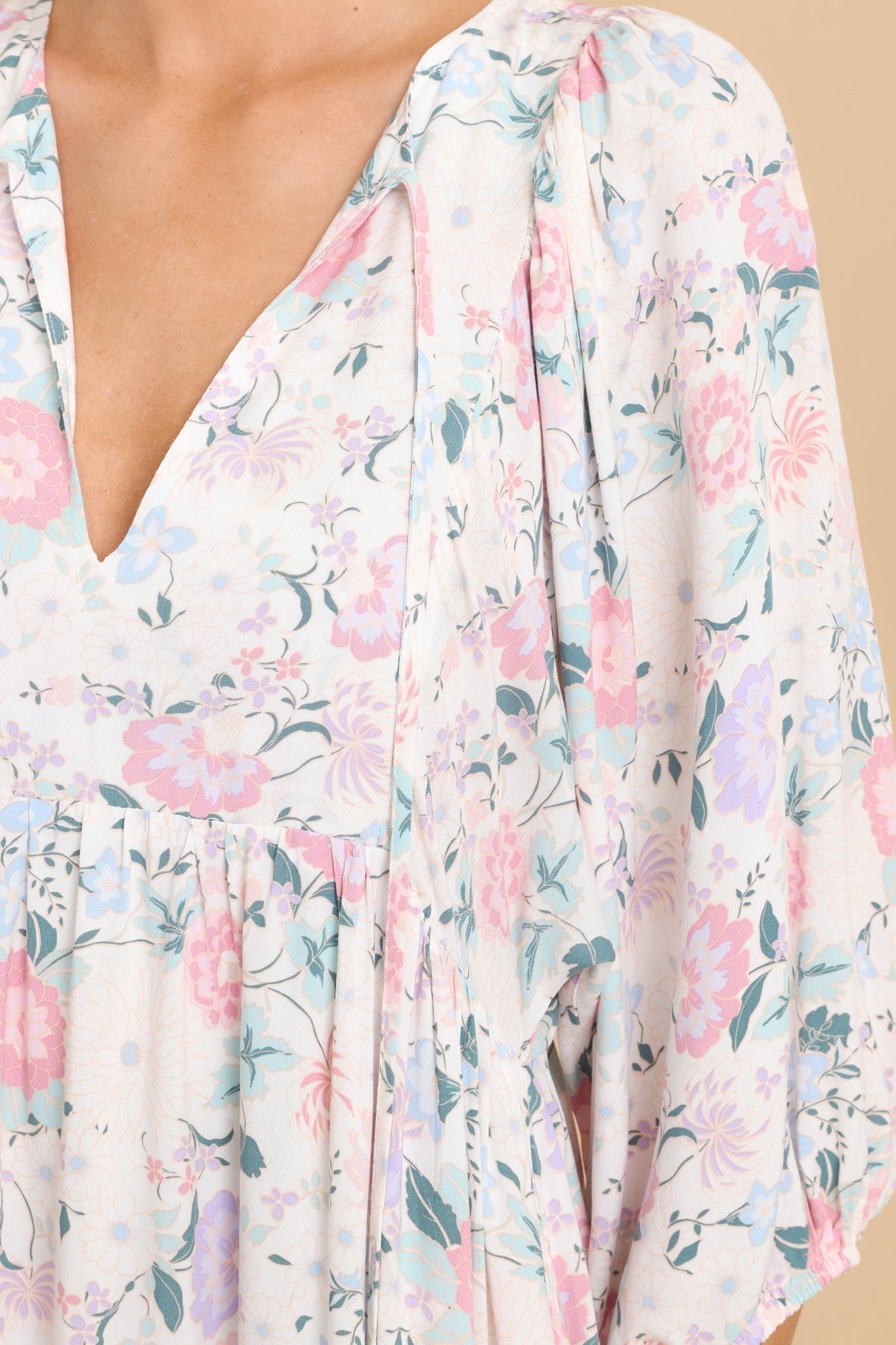 Share My Day Ivory Floral Midi Dress
