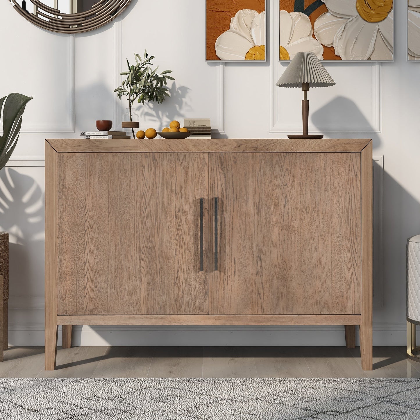 Sideboard with 2 Metal handles and 2 Doors for Hallway