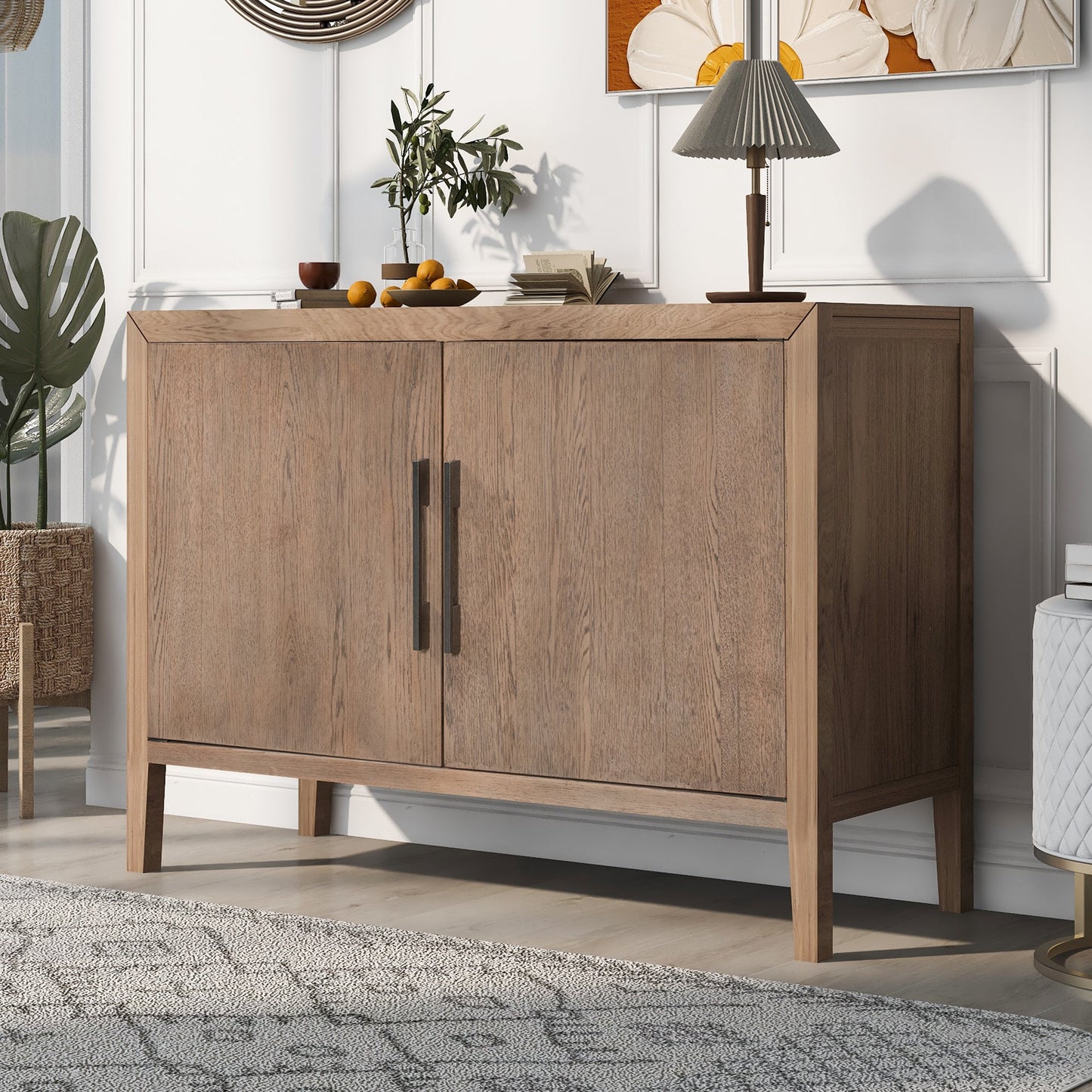 Sideboard with 2 Metal handles and 2 Doors for Hallway
