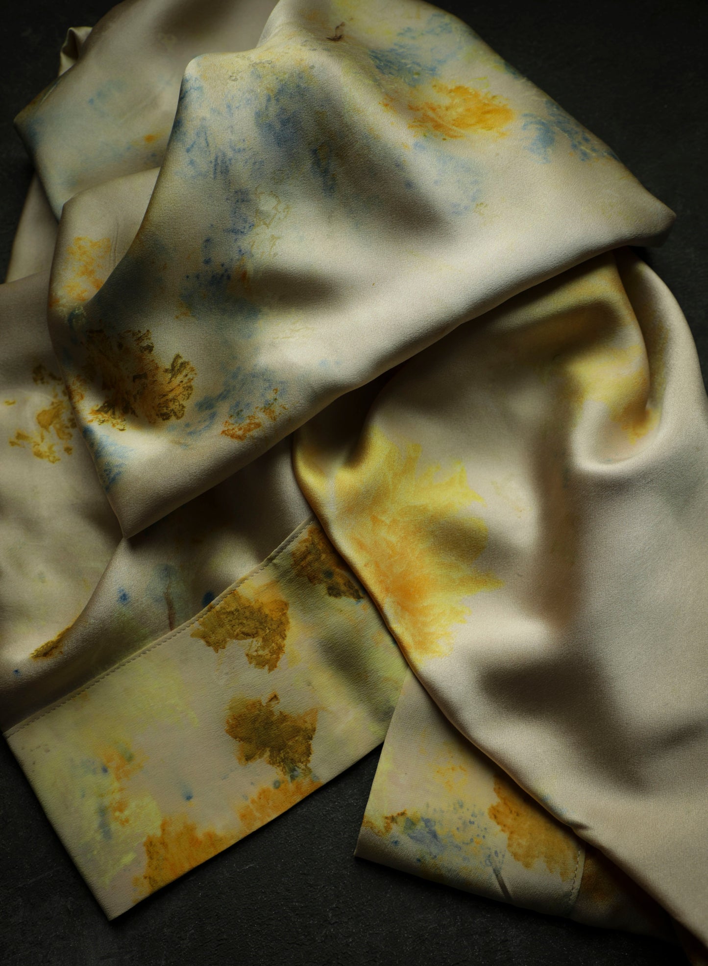 Original Eco-Print Botanically Dyed Silk Pillowcase / COLORFUL DREAM