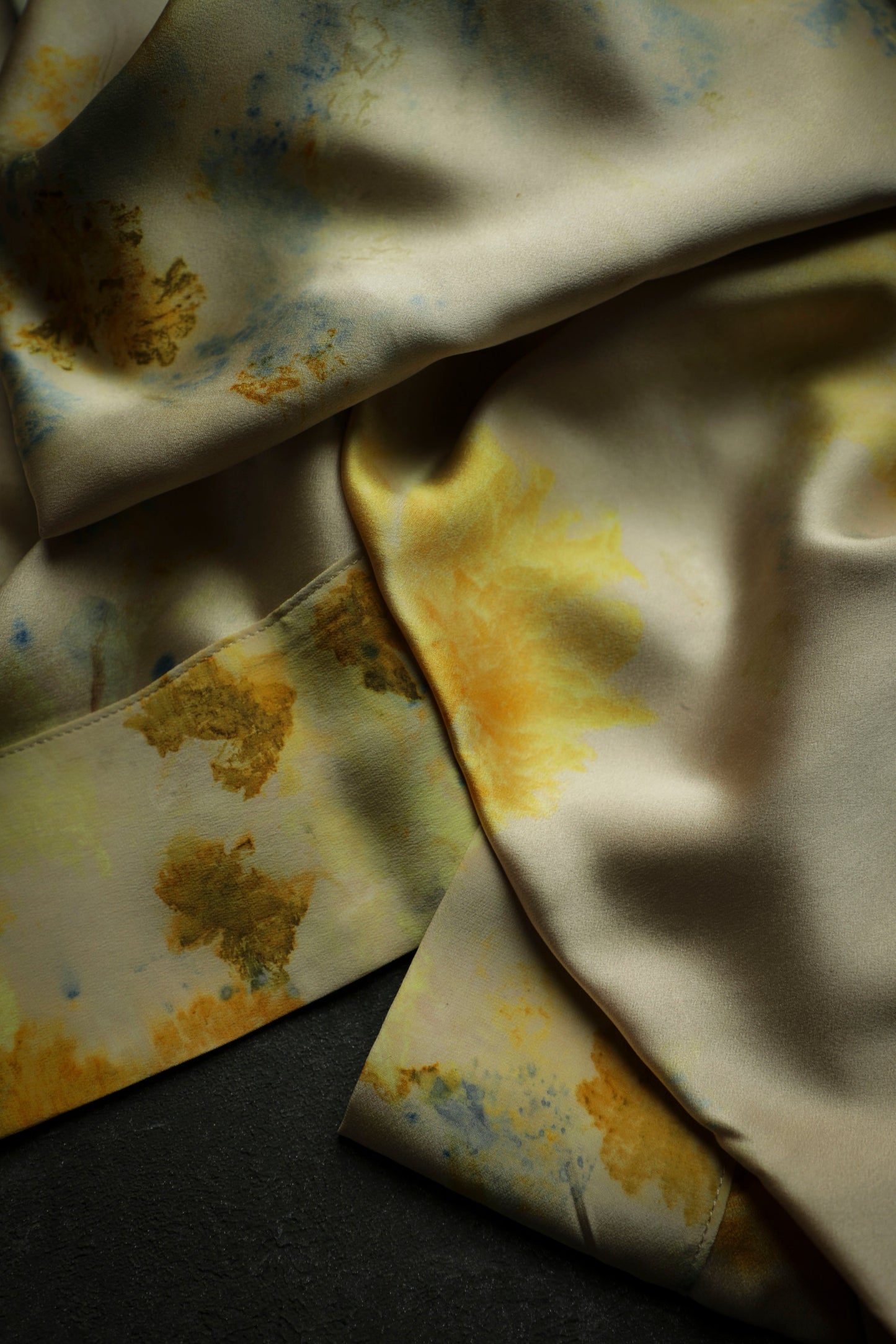Original Eco-Print Botanically Dyed Silk Pillowcase / COLORFUL DREAM