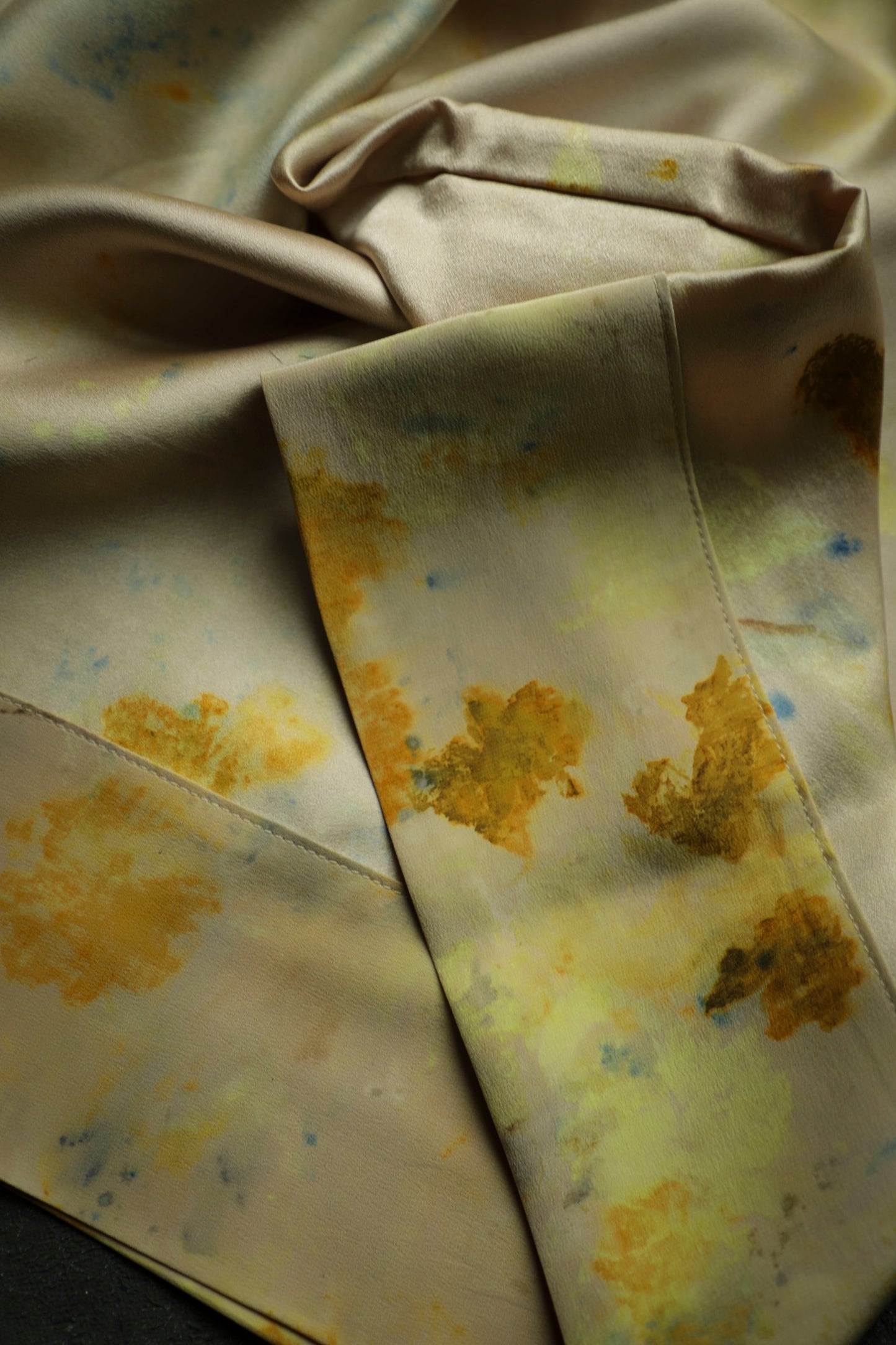 Original Eco-Print Botanically Dyed Silk Pillowcase / COLORFUL DREAM
