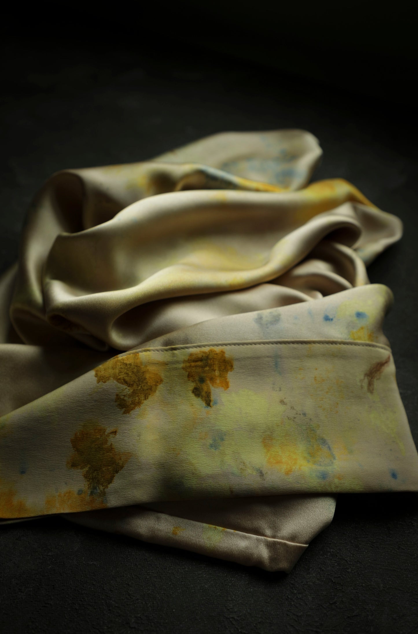 Original Eco-Print Botanically Dyed Silk Pillowcase / COLORFUL DREAM