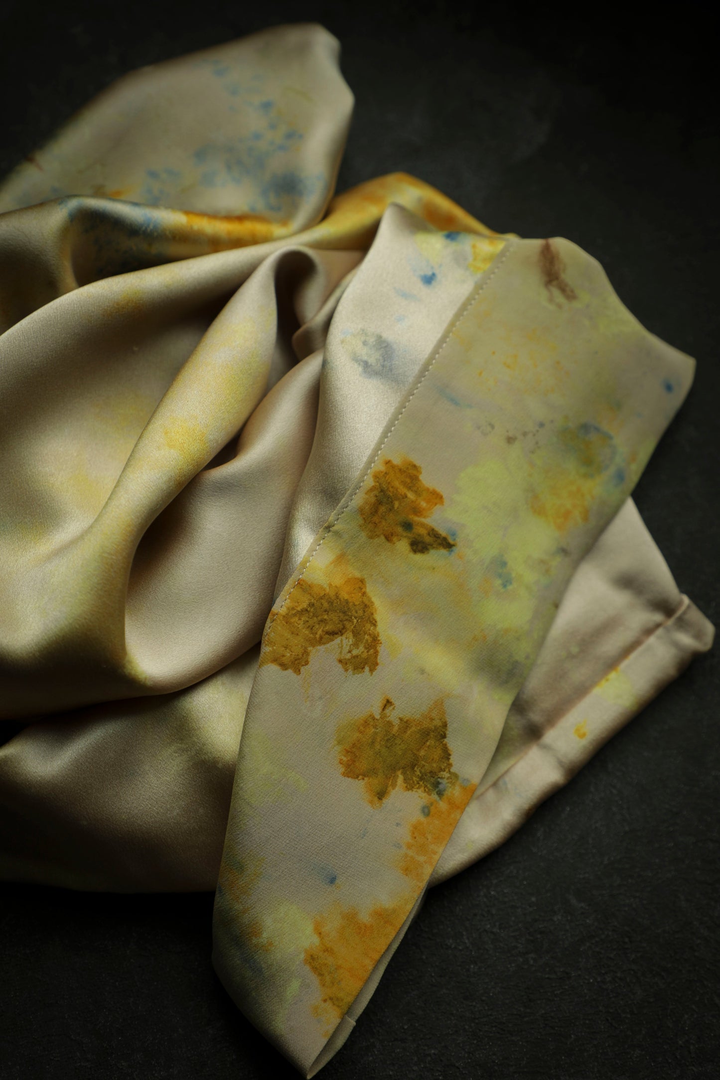 Original Eco-Print Botanically Dyed Silk Pillowcase / COLORFUL DREAM