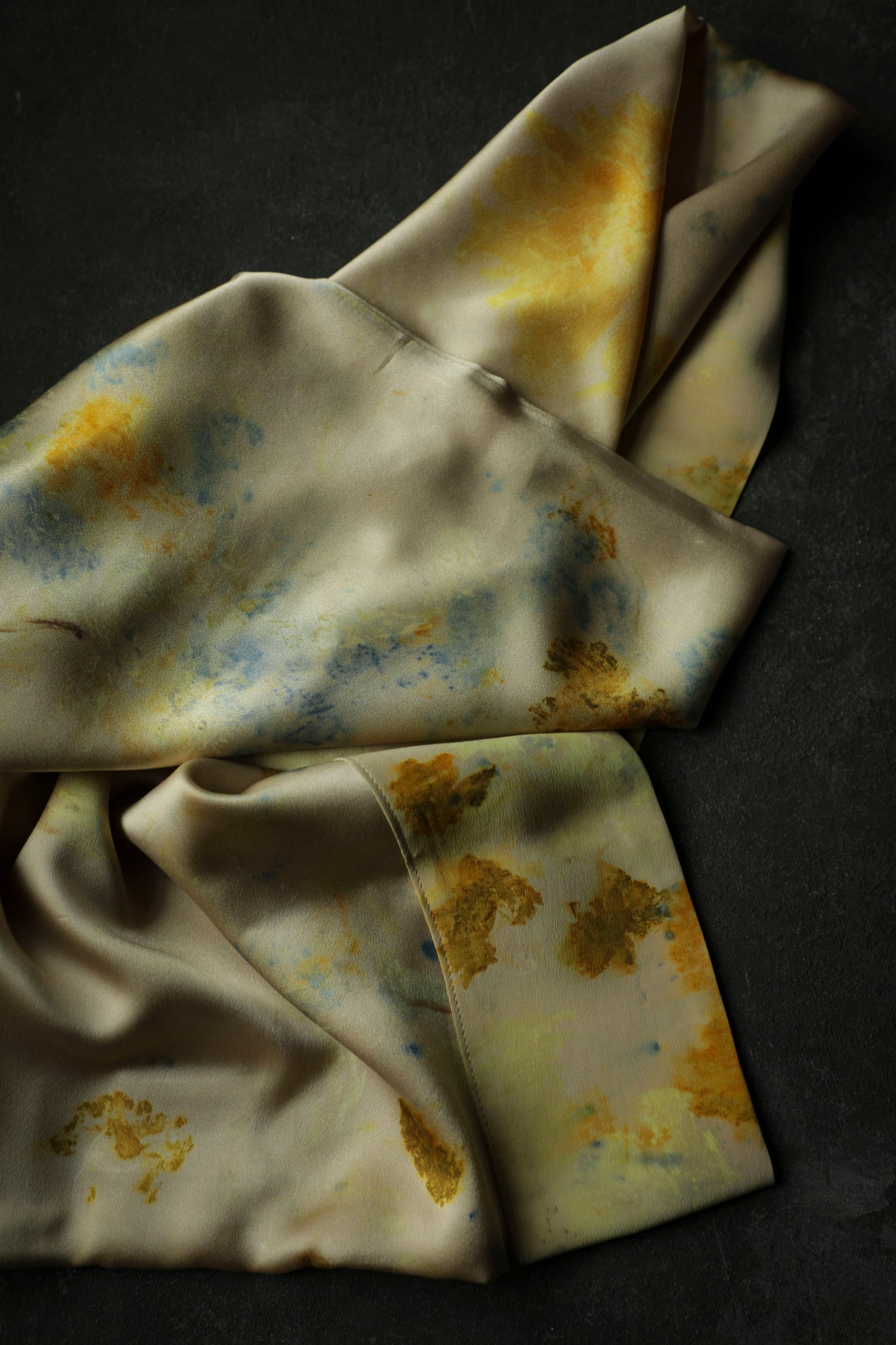 Original Eco-Print Botanically Dyed Silk Pillowcase / COLORFUL DREAM