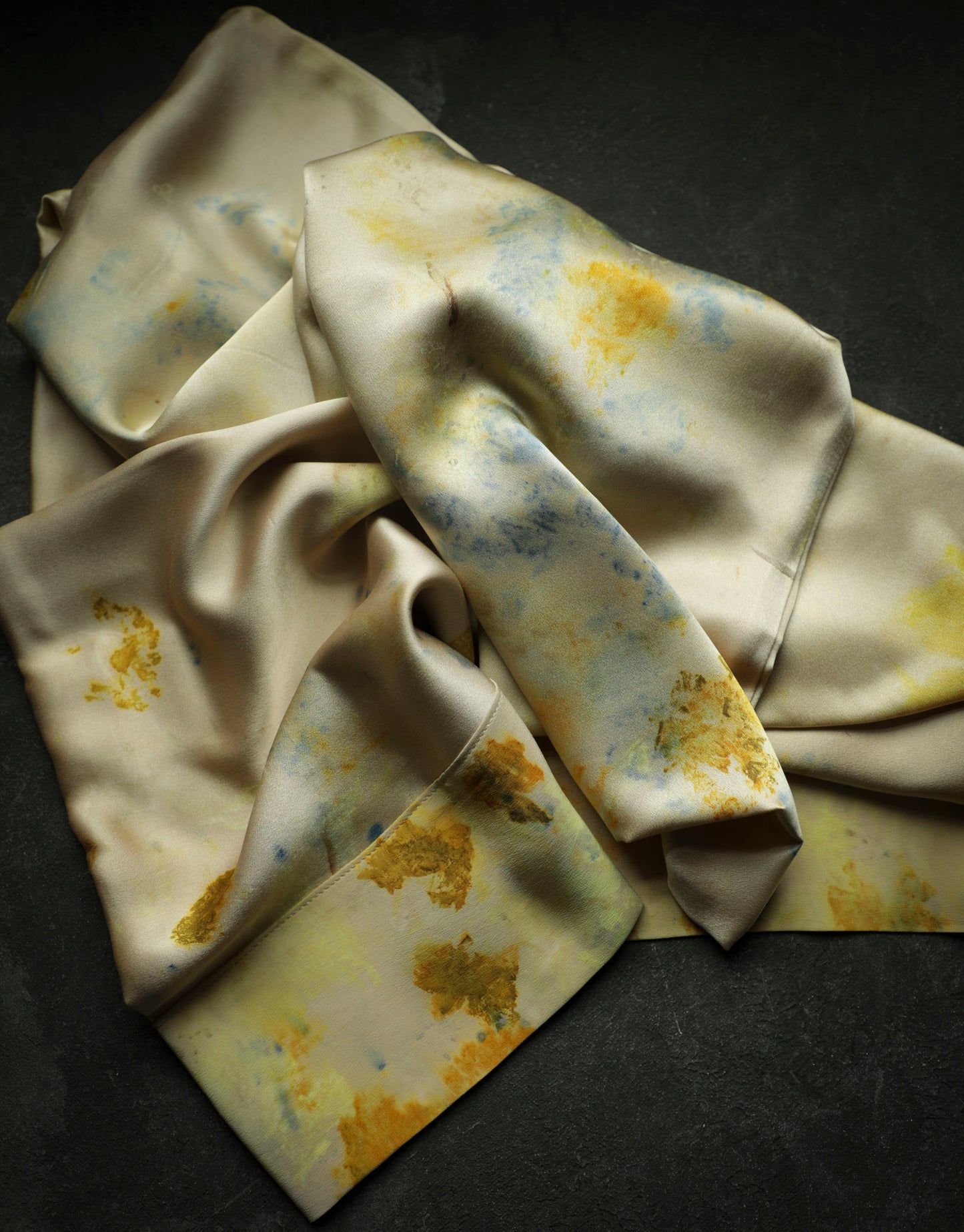 Original Eco-Print Botanically Dyed Silk Pillowcase / COLORFUL DREAM