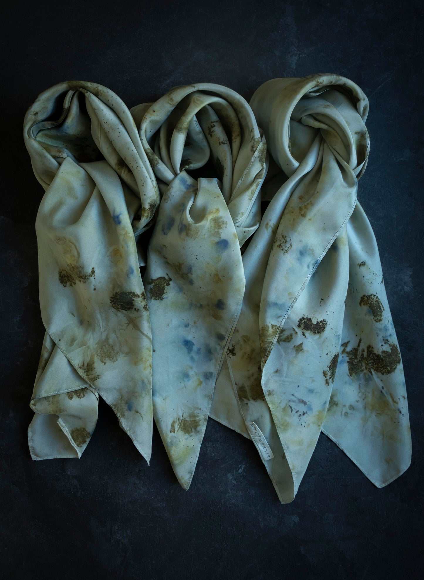 Original Eco-Dyed {Sage-Blue}  | 35 x 35" 100% Silk Scarf