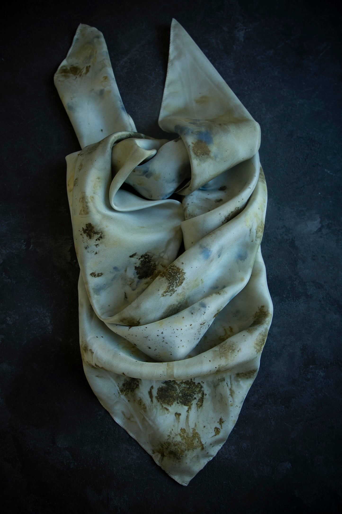Original Eco-Dyed {Sage-Blue}  | 35 x 35" 100% Silk Scarf