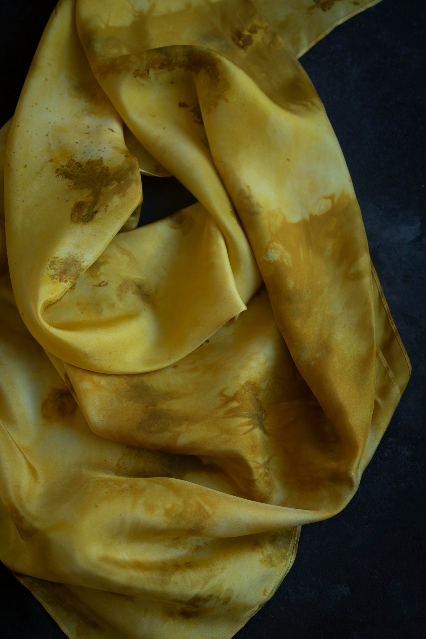 Original Eco-Print {Marigolds} No.1  | 35 x 35" 100% Silk Scarf