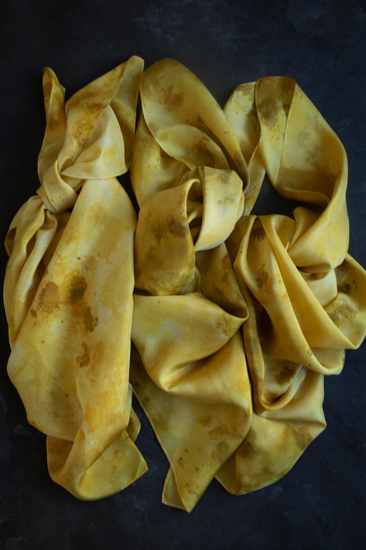 Original Eco-Print {Marigolds} No.1  | 35 x 35" 100% Silk Scarf