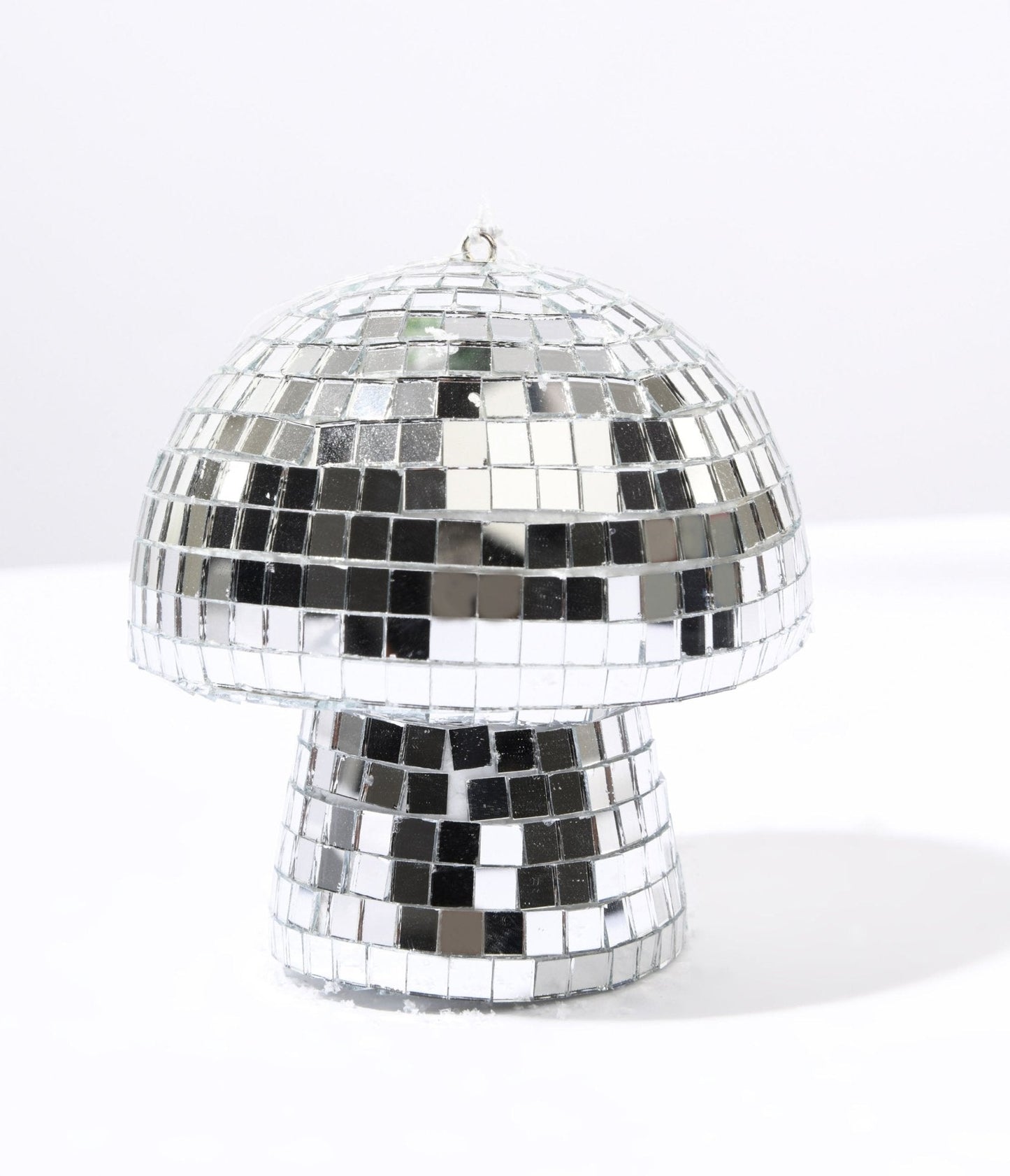 Silver Disco Mushroom Mirror Glass Ornament