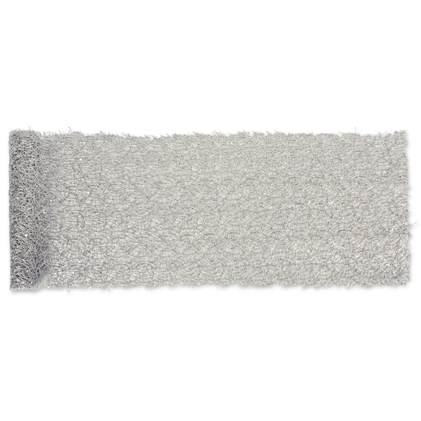 Silver Sequin Mesh 16In X 10Ft Table Runner Roll