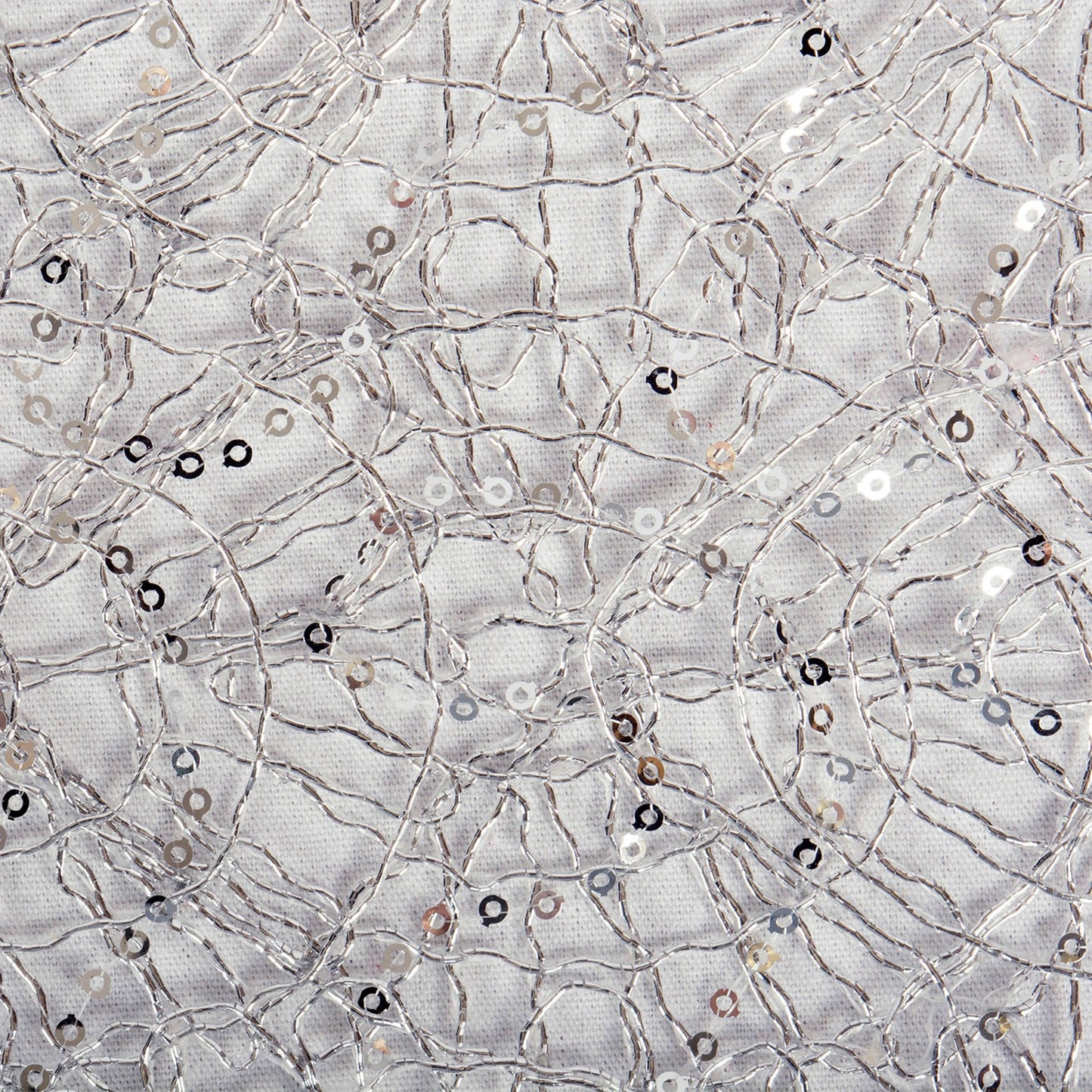 Silver Sequin Mesh 16In X 10Ft Table Runner Roll