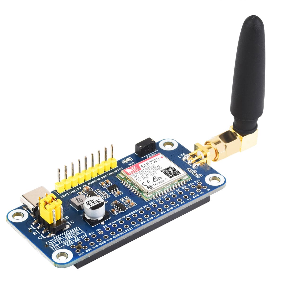 SIM7028 NB-IoT HAT for Raspberry Pi