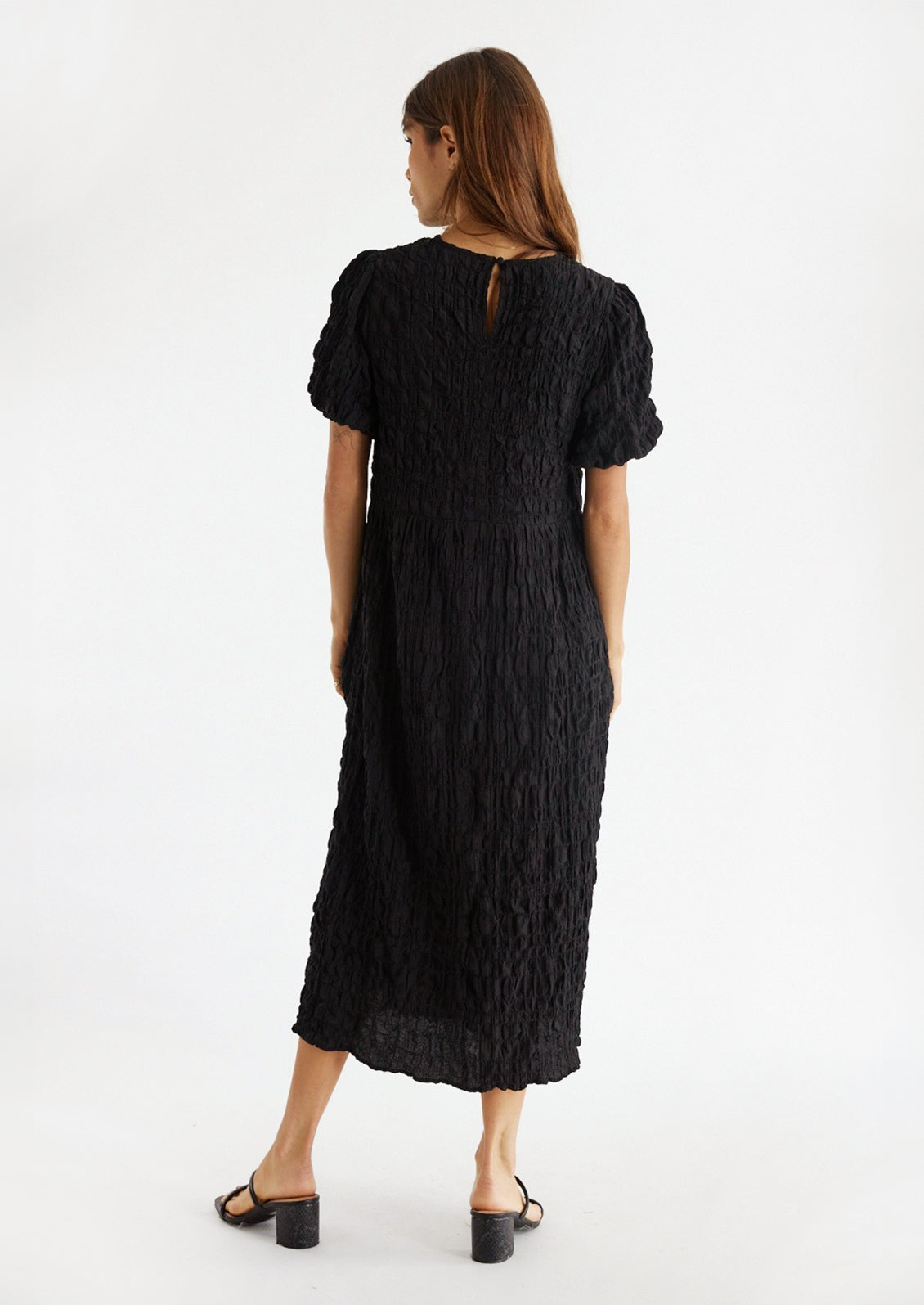 Siv Textured Puff Sleeve Dress