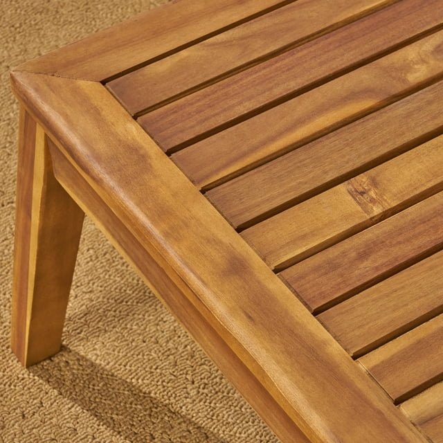 Slatted Patio Furniture Sets with Loveseat and Coffee Table