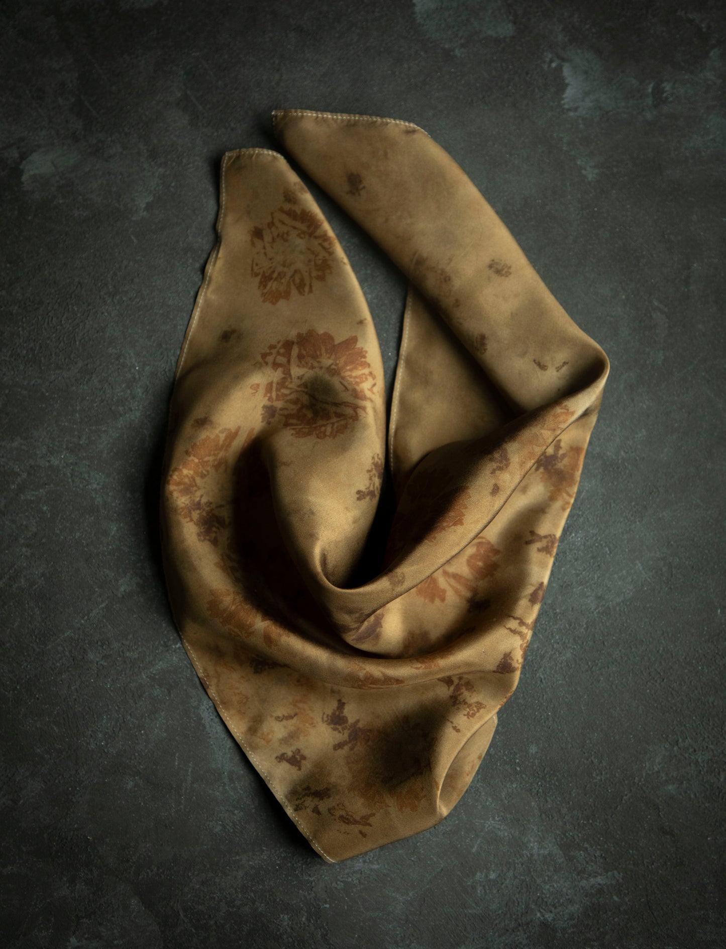 Original Eco-Print | Coreopsis Auburn  | 100% Silk Scarf | Multiple Sizes