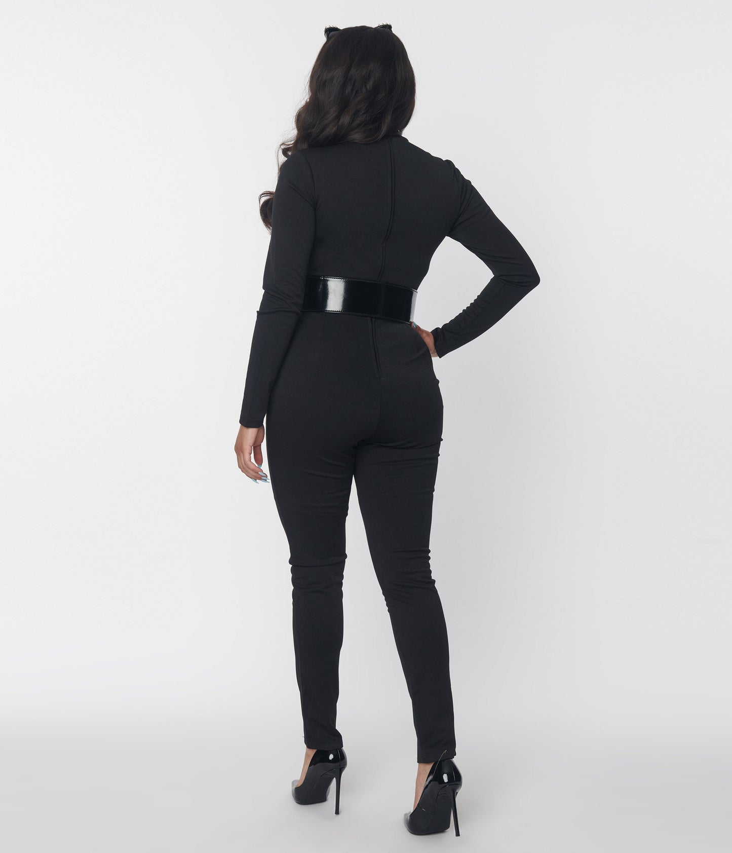 Smak Parlour Black Mock Neck Long Sleeve Jumpsuit
