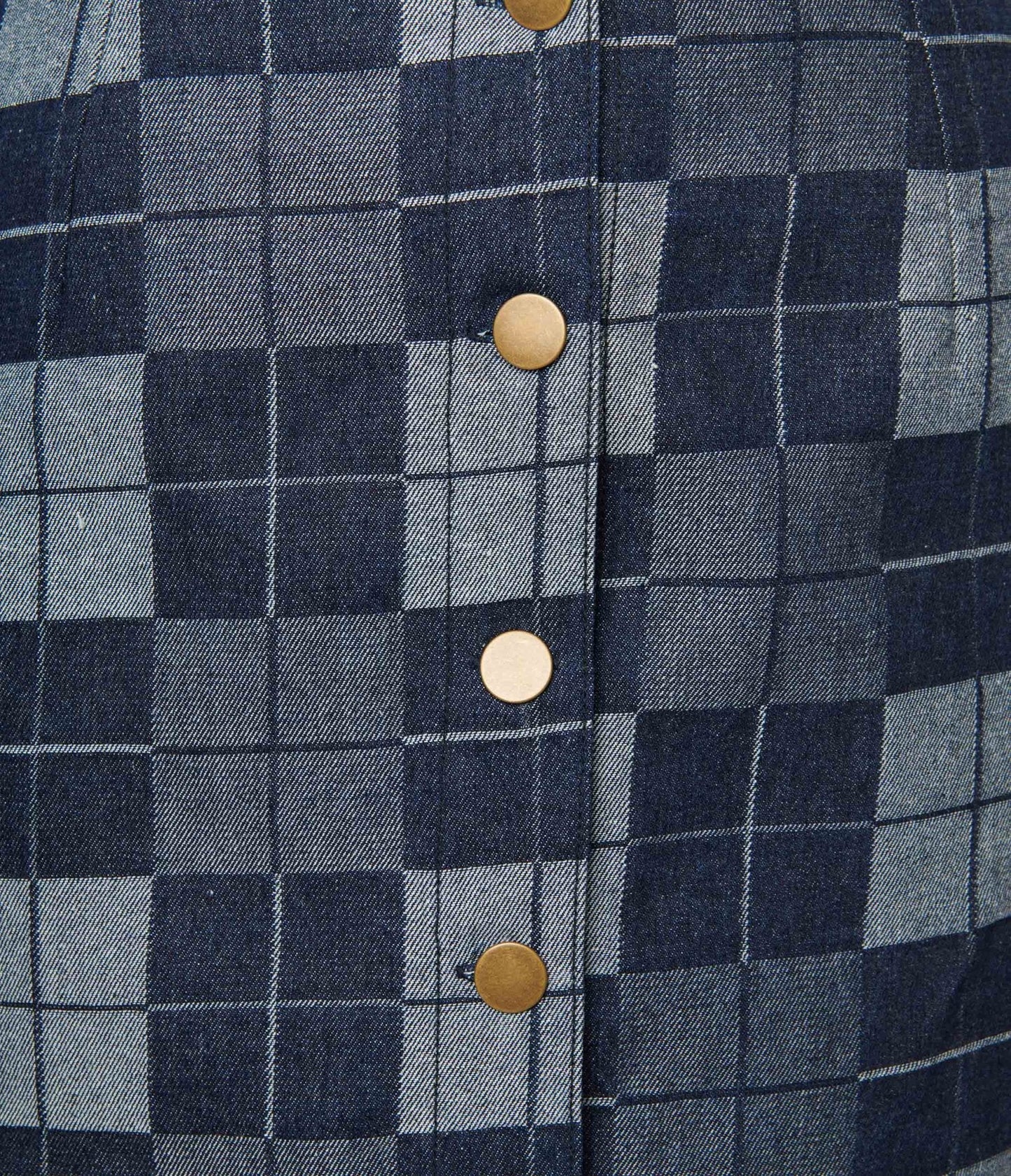 Smak Parlour Dark Denim Check Suspender Skirt