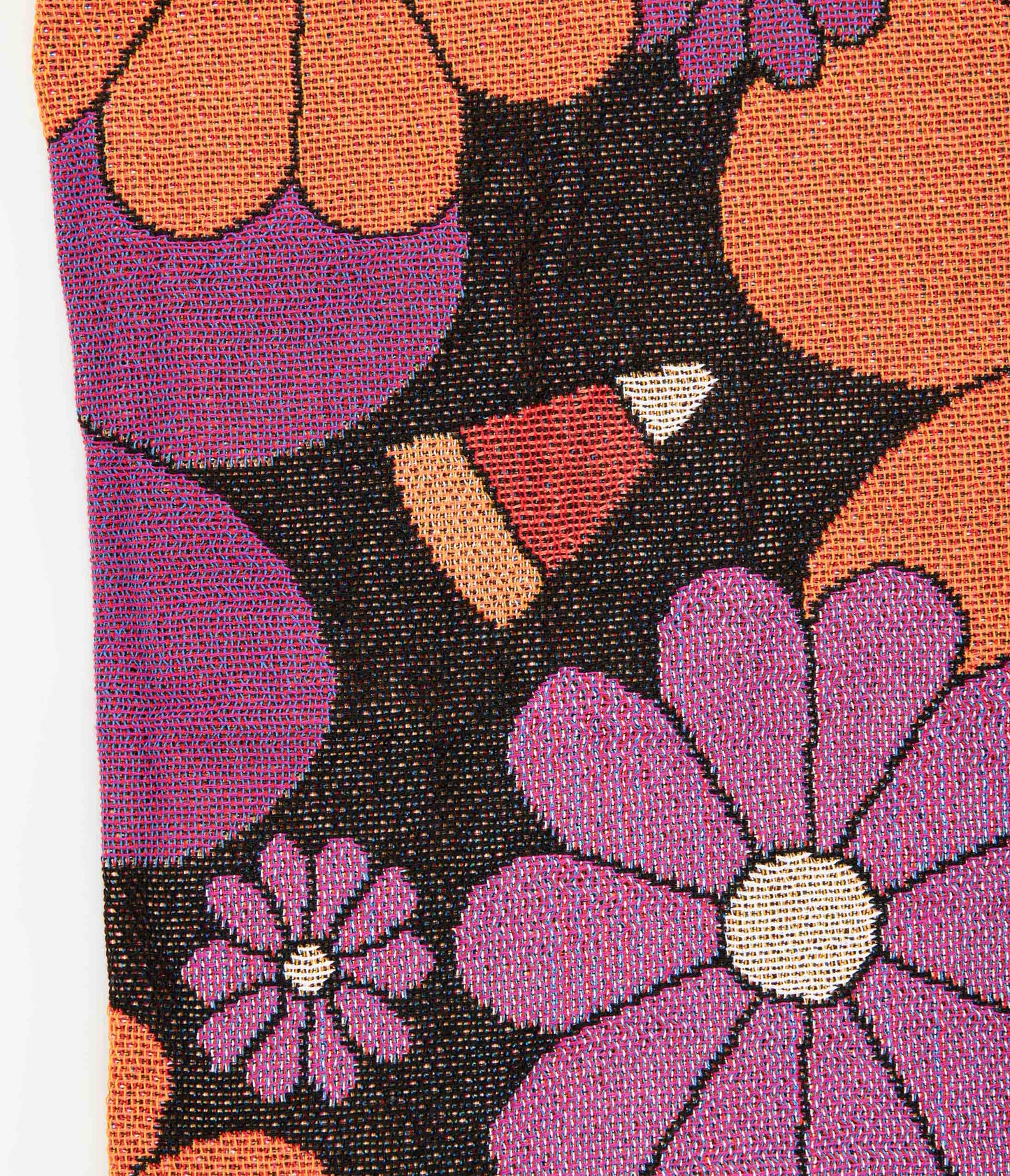 Smak Parlour Groovy Pumpkin Floral Fringe Blanket