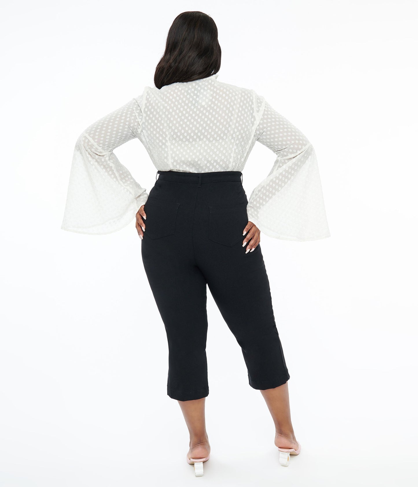 Smak Parlour Plus Size Black Pintuck Capris