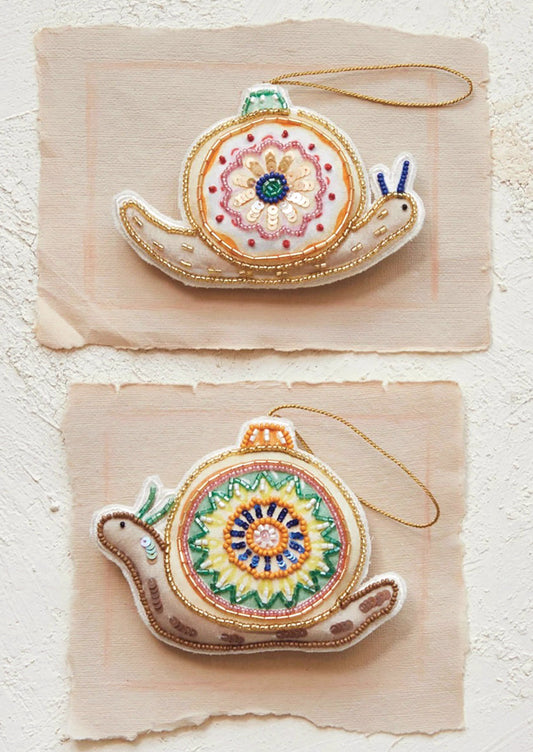 Beaded Snail Ornament