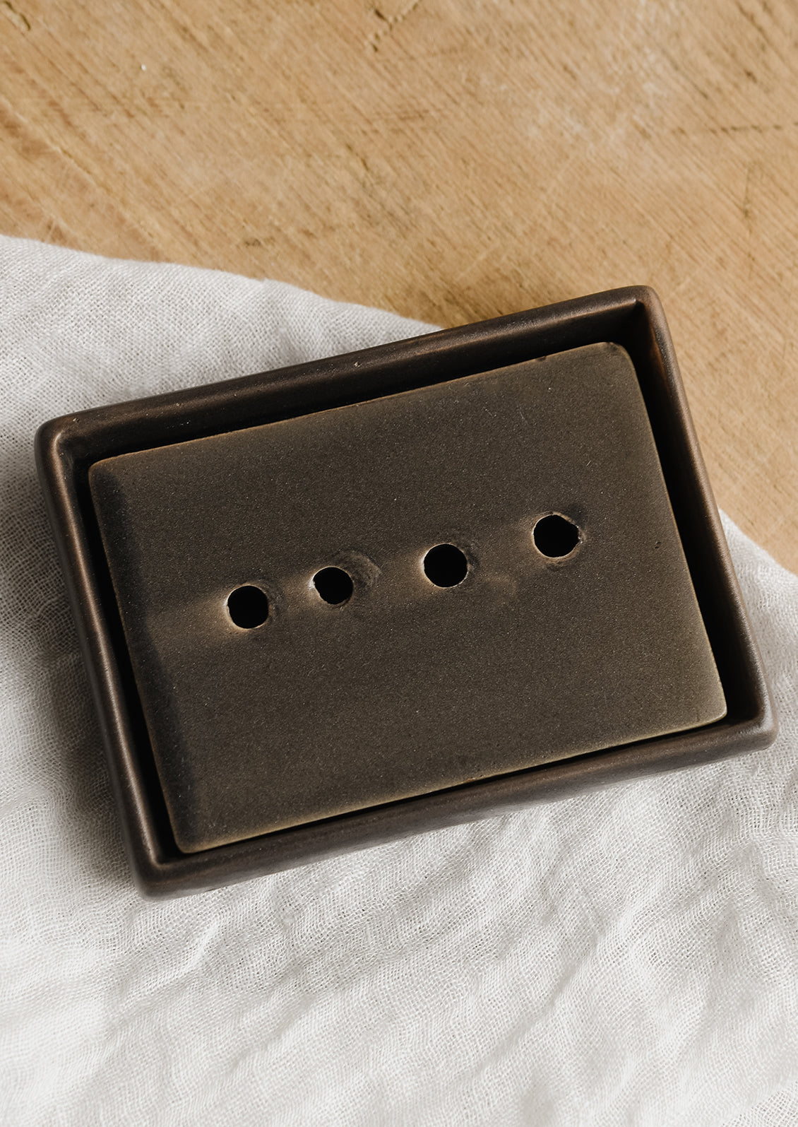 Ceramic Soap Dish with Removable Tray