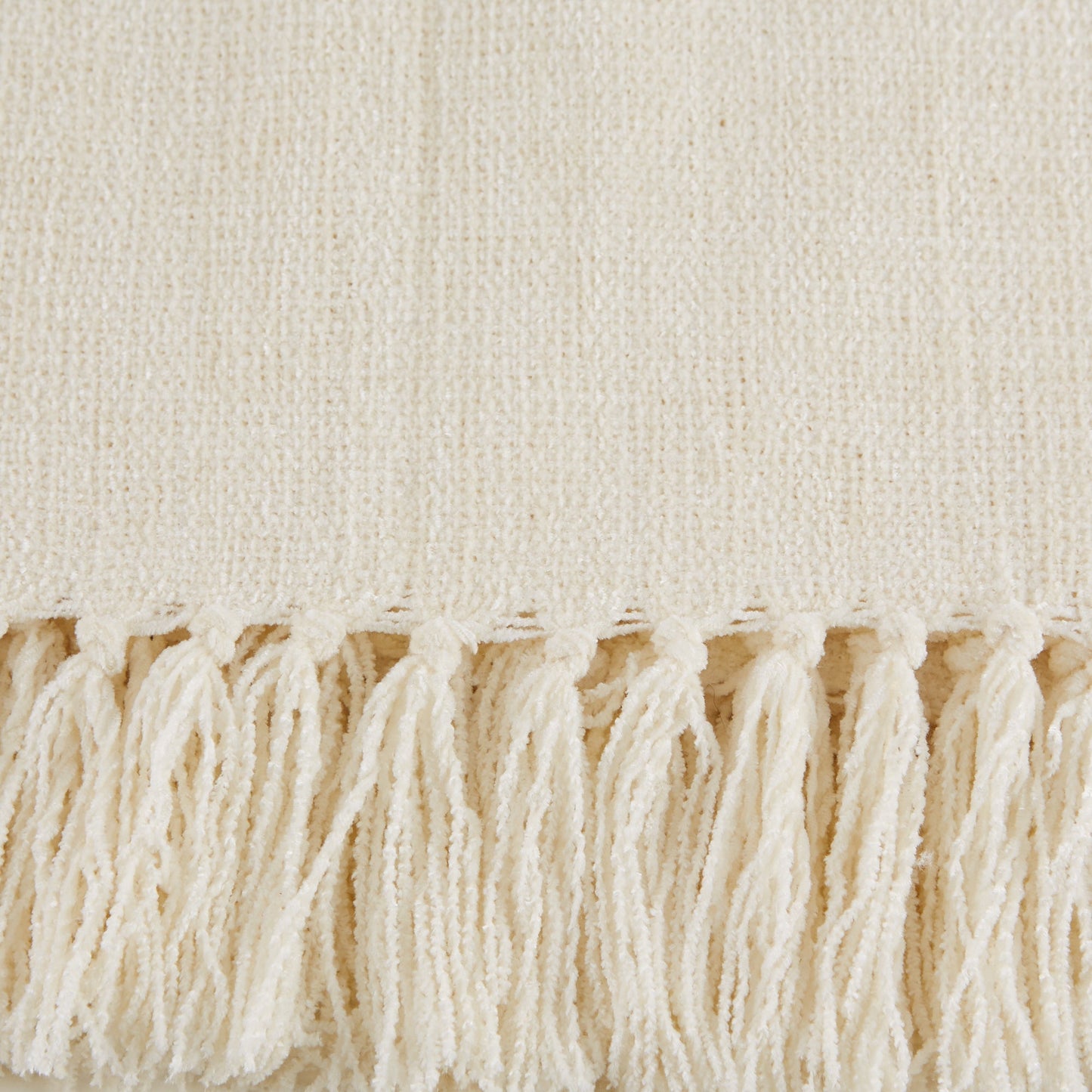 Soft Cream Chenille Throw