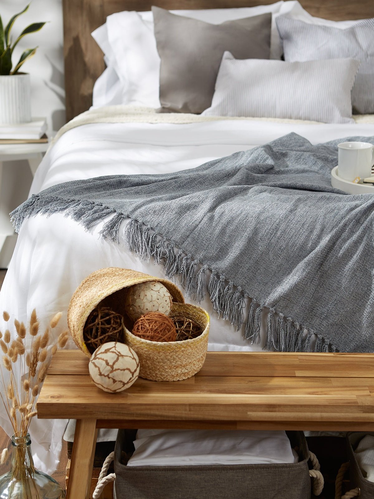 Soft Denim Blue Chenille Throw