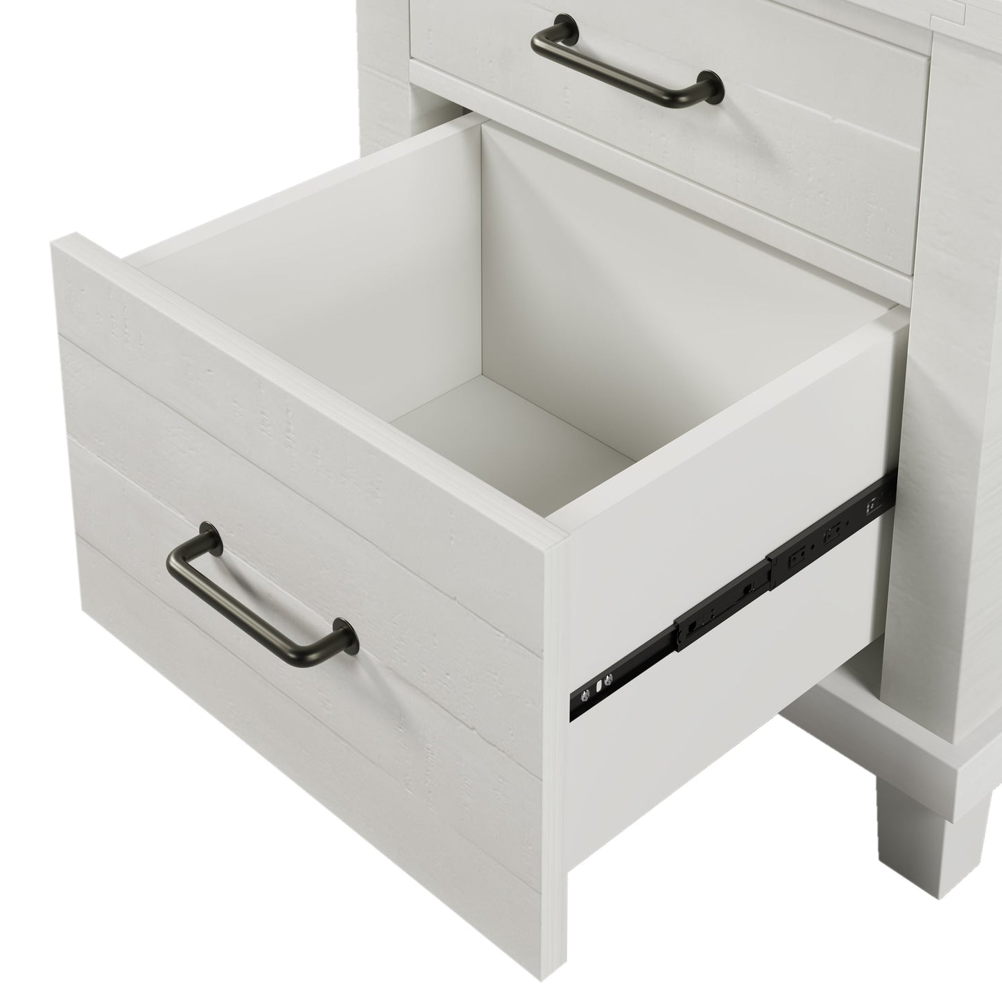 Solid Pine Wood Two-Drawer Nightstand