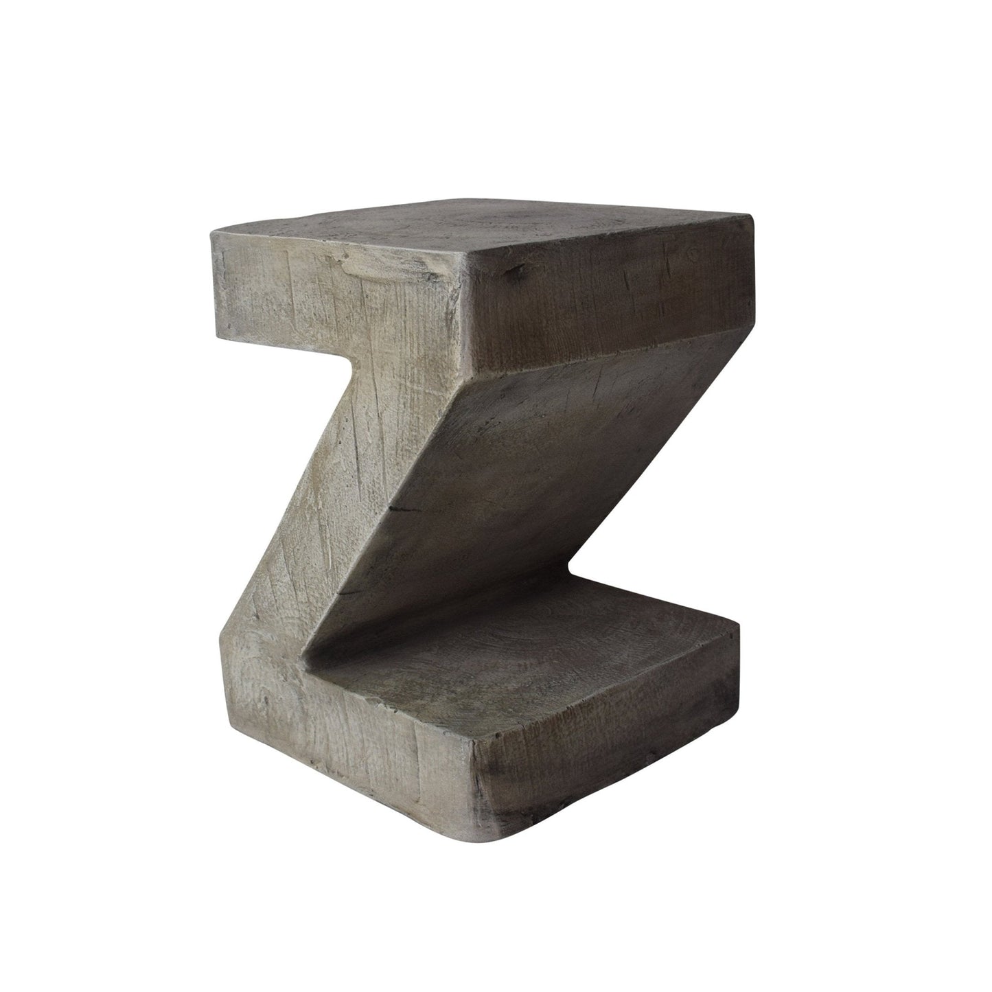 Solid Wood Z-Shape Side Table