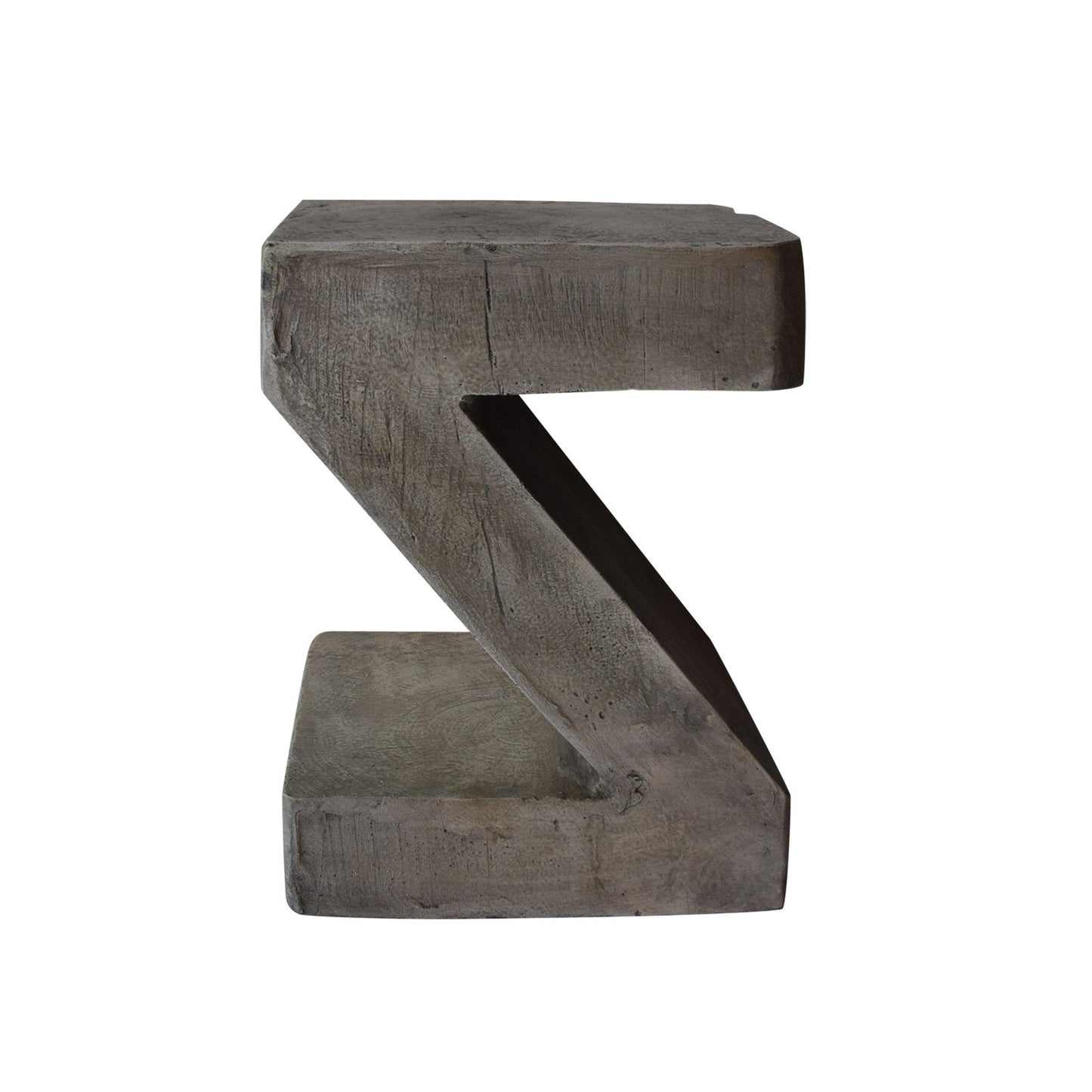 Solid Wood Z-Shape Side Table