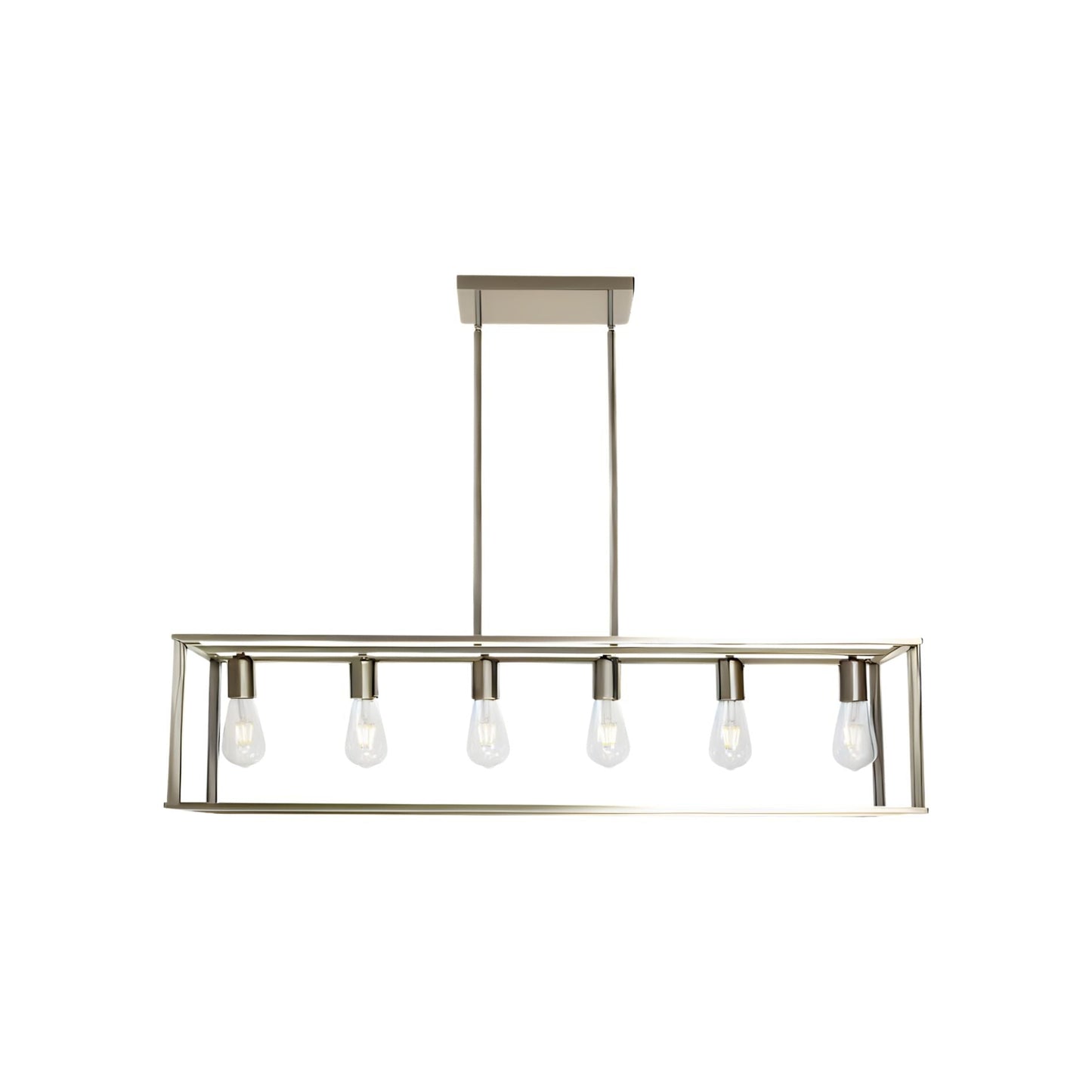 Solitude 6-Light Rectangle Chandelier with Metal Cage