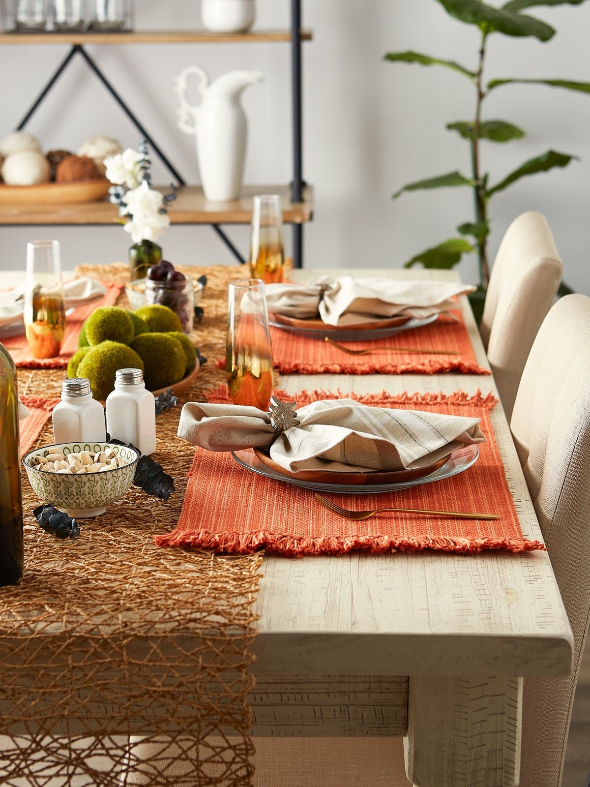 Spice Variegated Fringe Placemats, Set Of 6