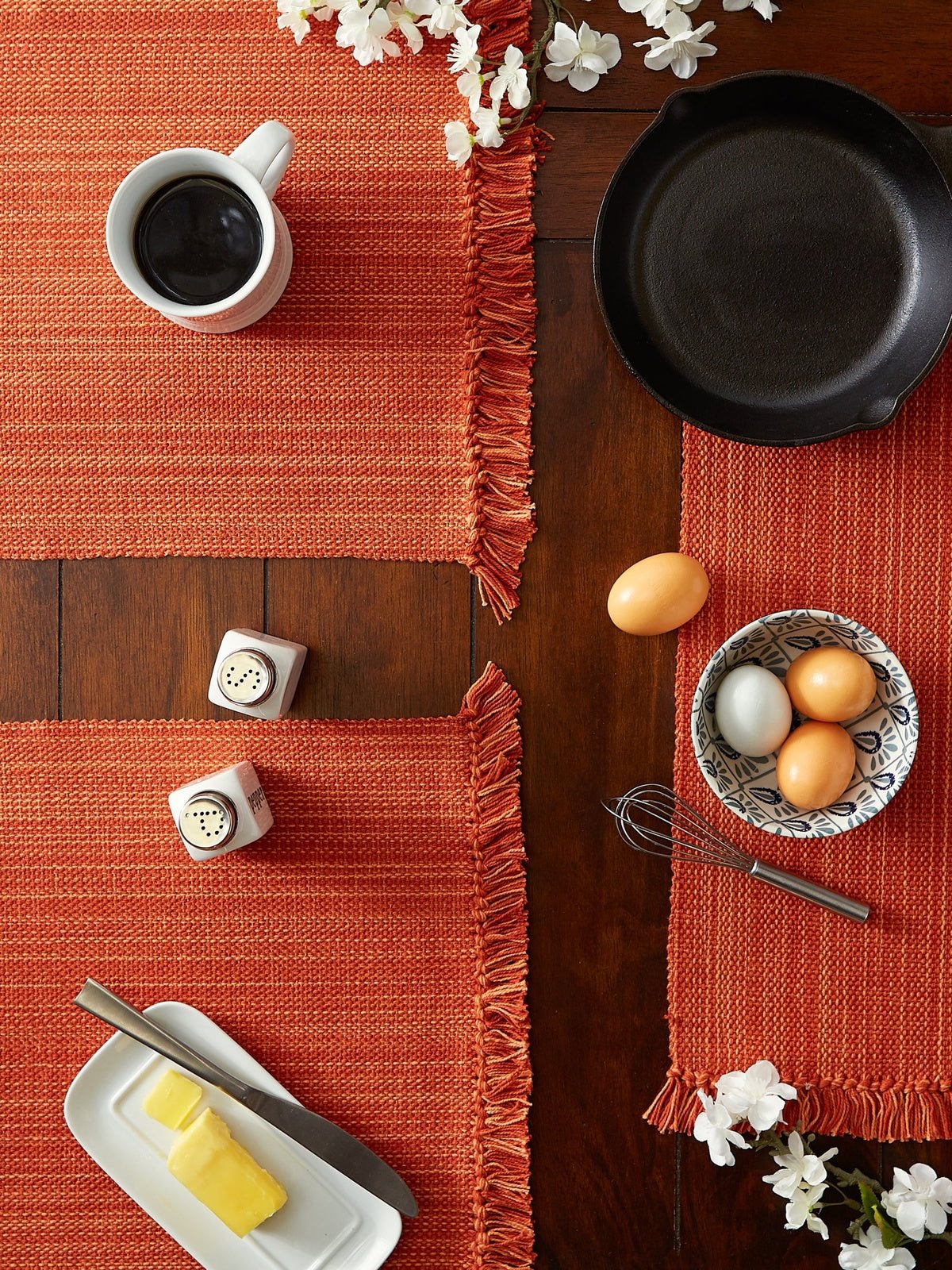 Spice Variegated Fringe Placemats, Set Of 6