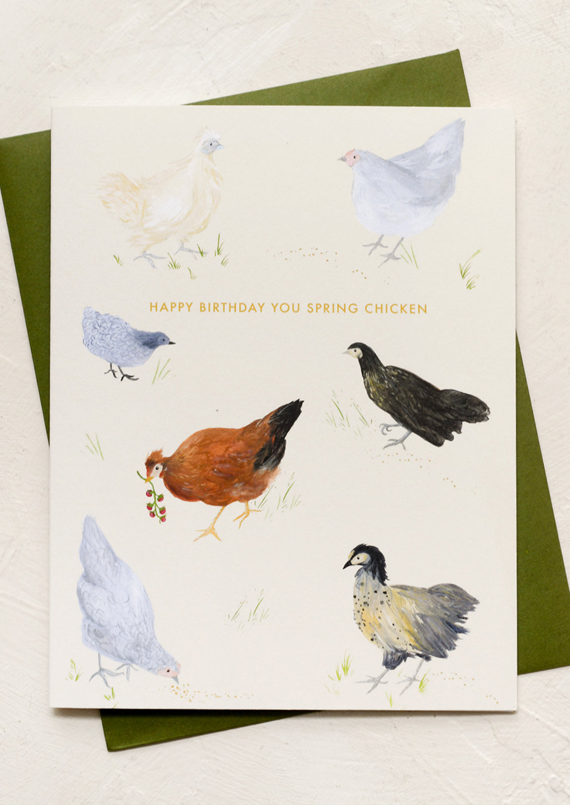 Spring Chicken Birthday Card