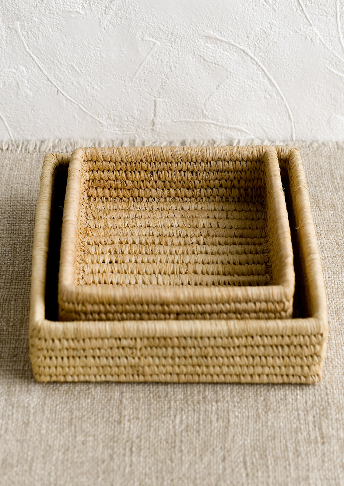 Square Raffia Catchall Basket