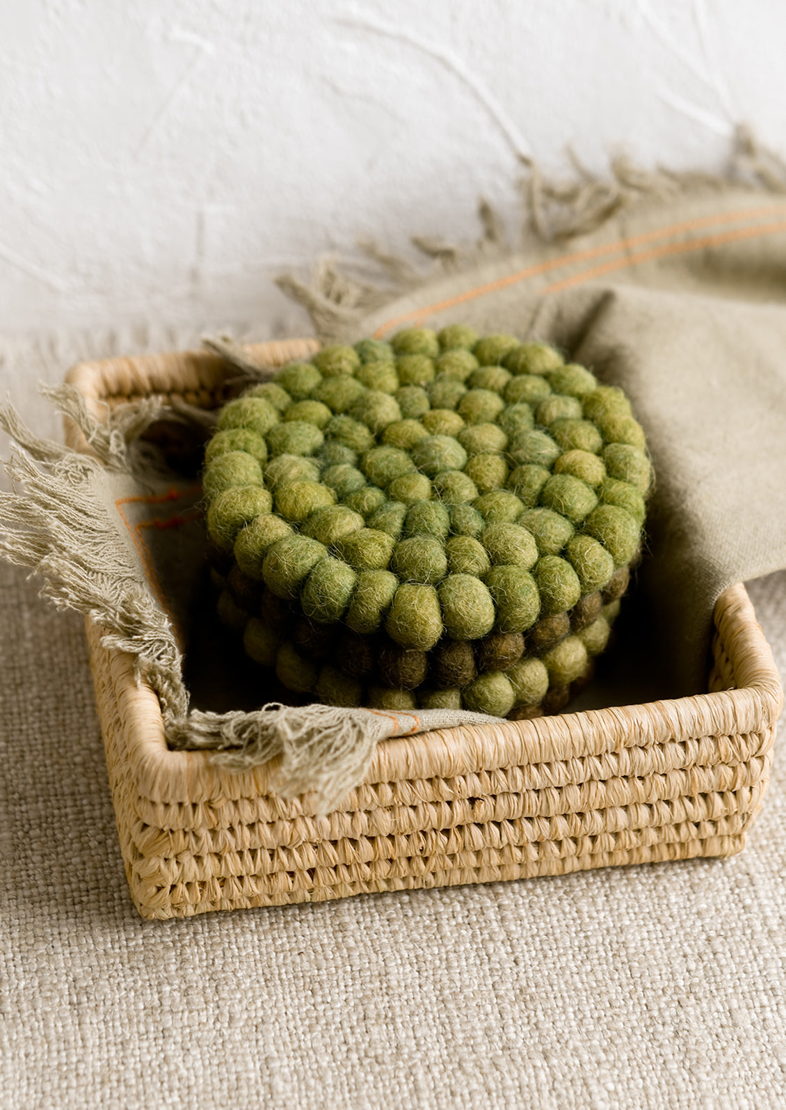 Square Raffia Catchall Basket
